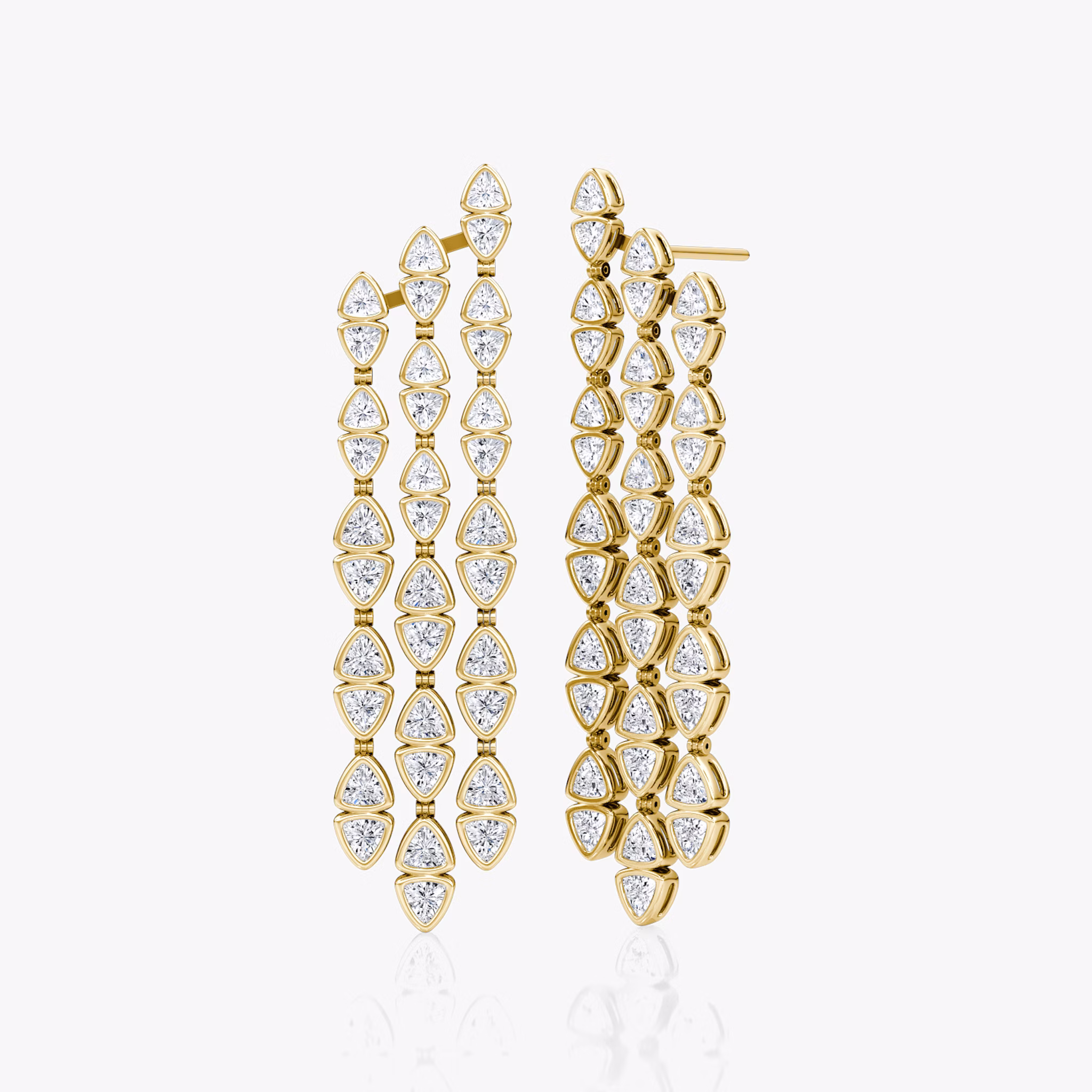 Trillion Cascade Earrings | Trillion | 14k | Yellow Gold