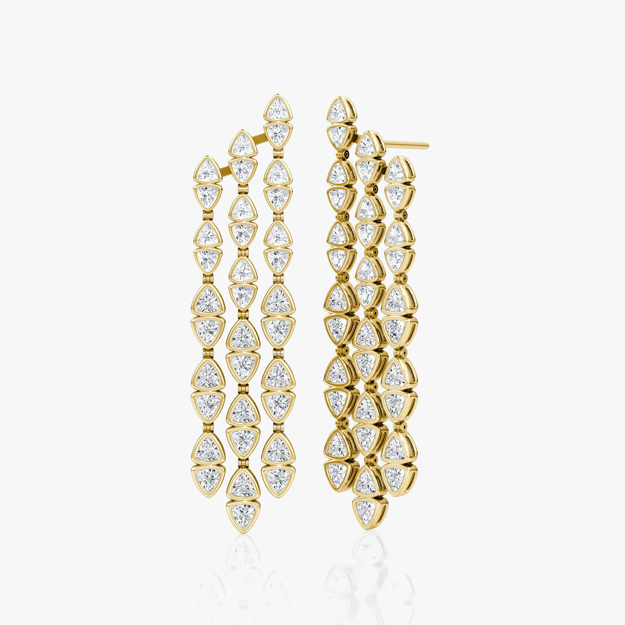Trillion Cascade Earrings | Trillion | 14k | Yellow Gold