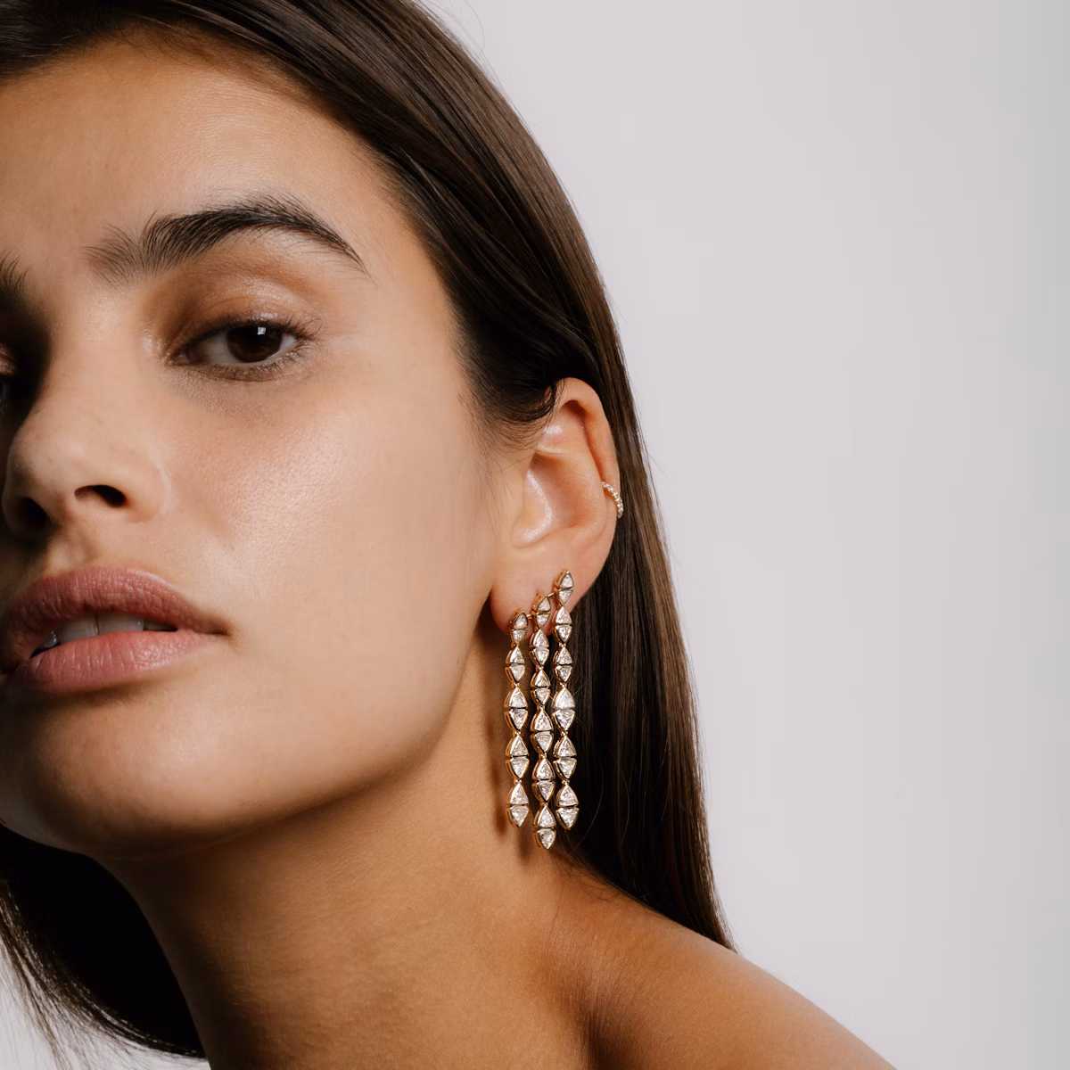 Trillion Cascade Earrings | Trillion | 14k | White Gold