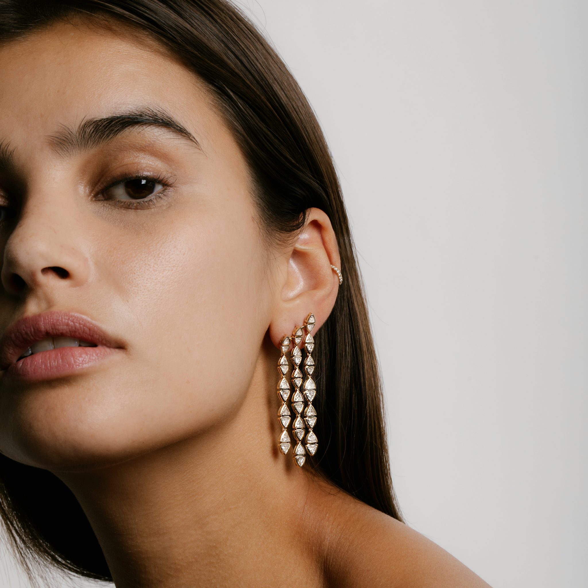 Trillion Cascade Earrings | Trillion | 14k | White Gold