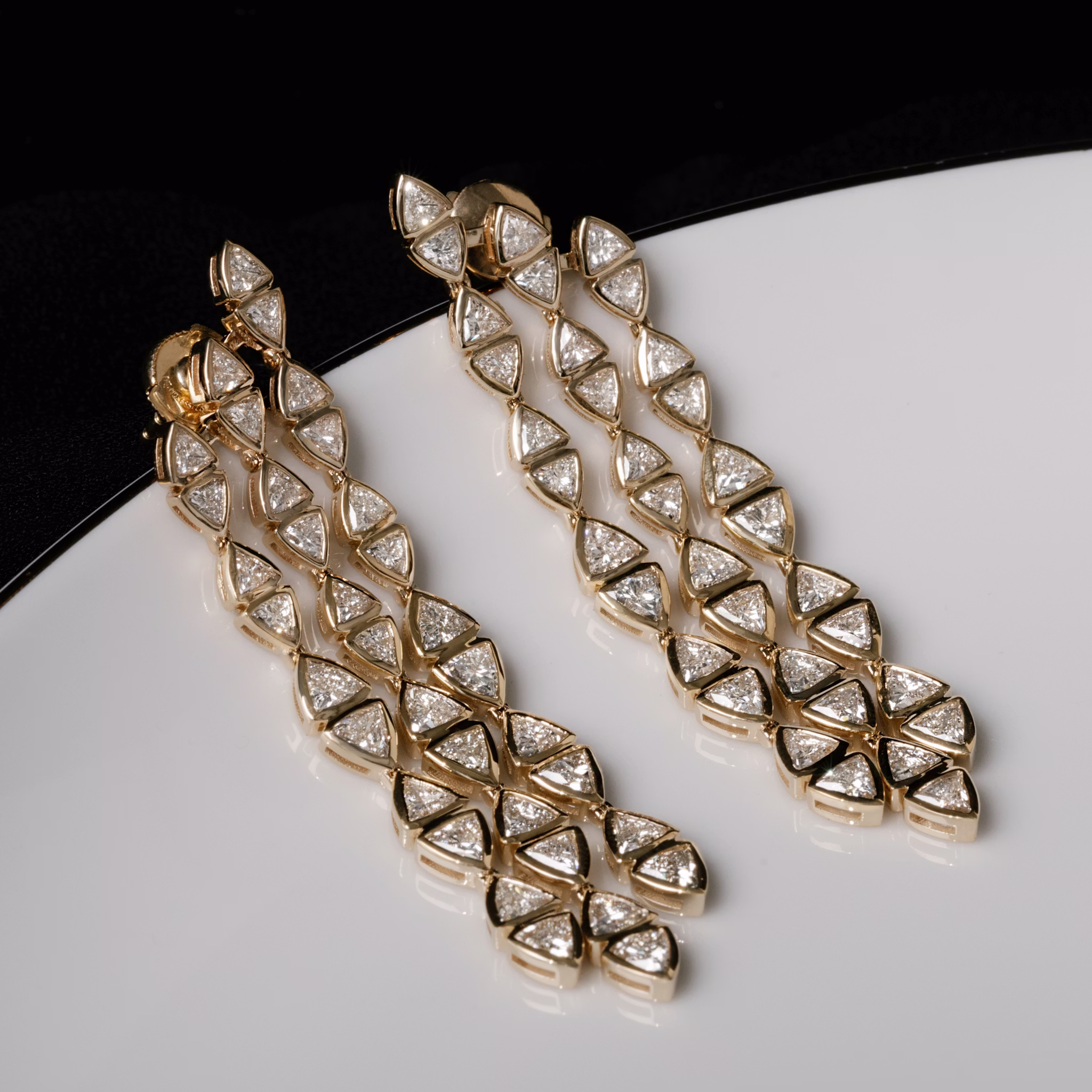 Trillion Cascade Earrings | Trillion | 14k | White Gold