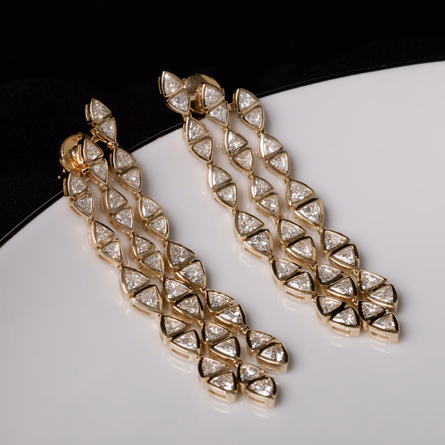 Trillion Cascade Earrings | Trillion | 14k | Yellow Gold