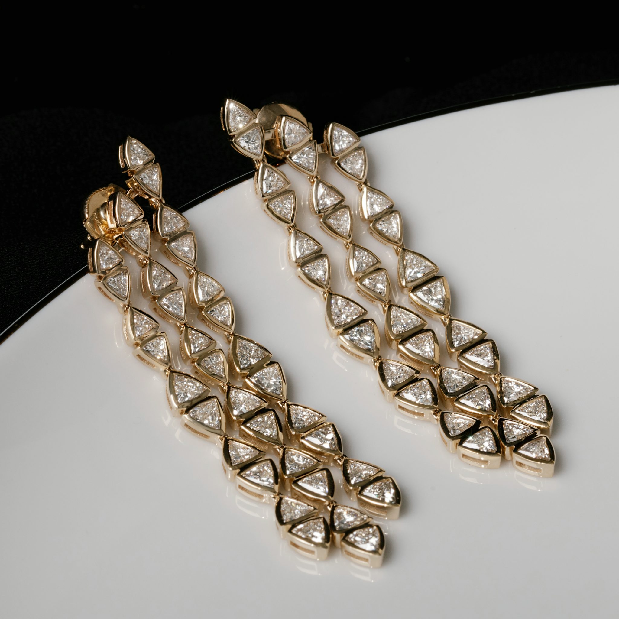 Trillion Cascade Earrings | Trillion | 14k | White Gold