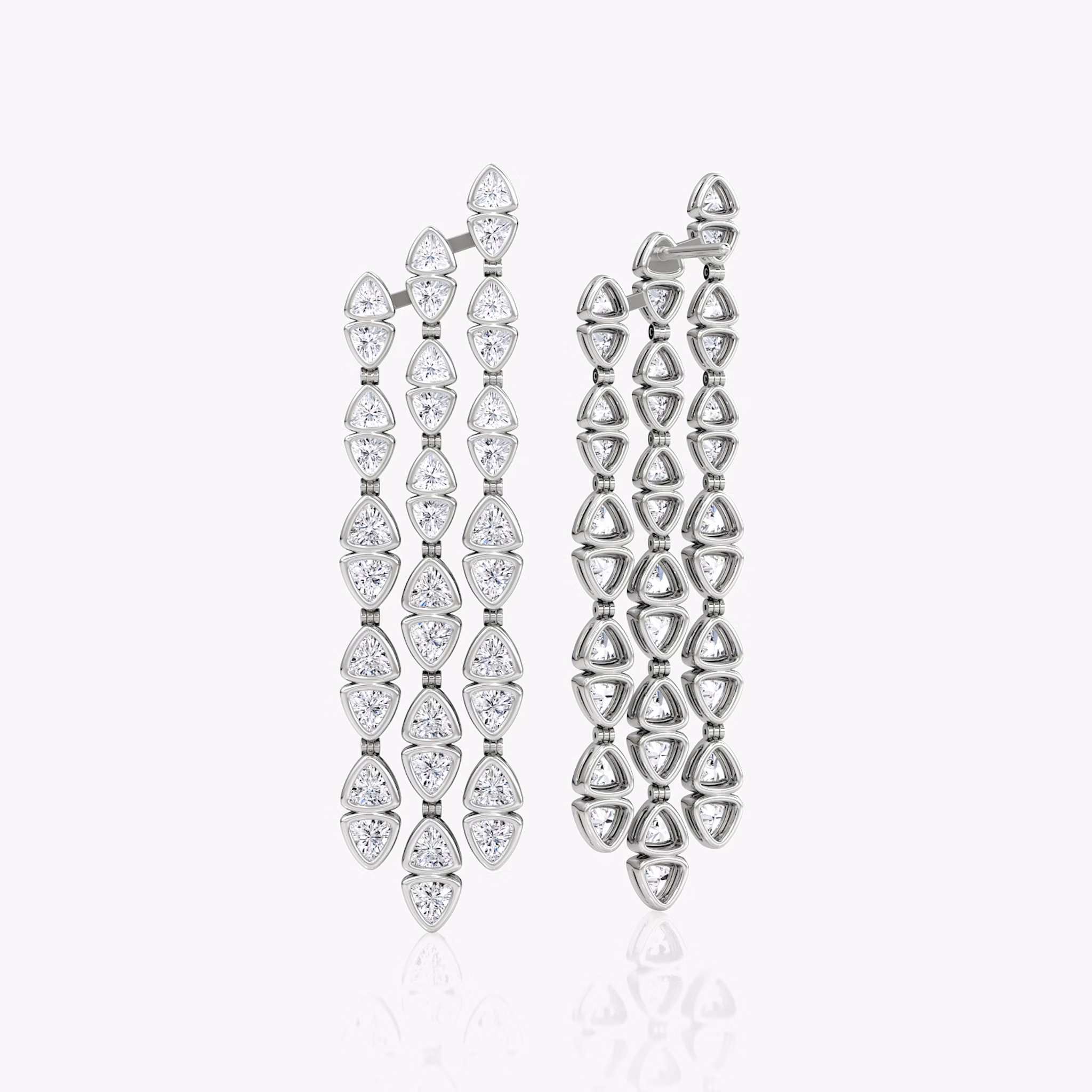 Trillion Cascade Earrings | Trillion | 14k | White Gold