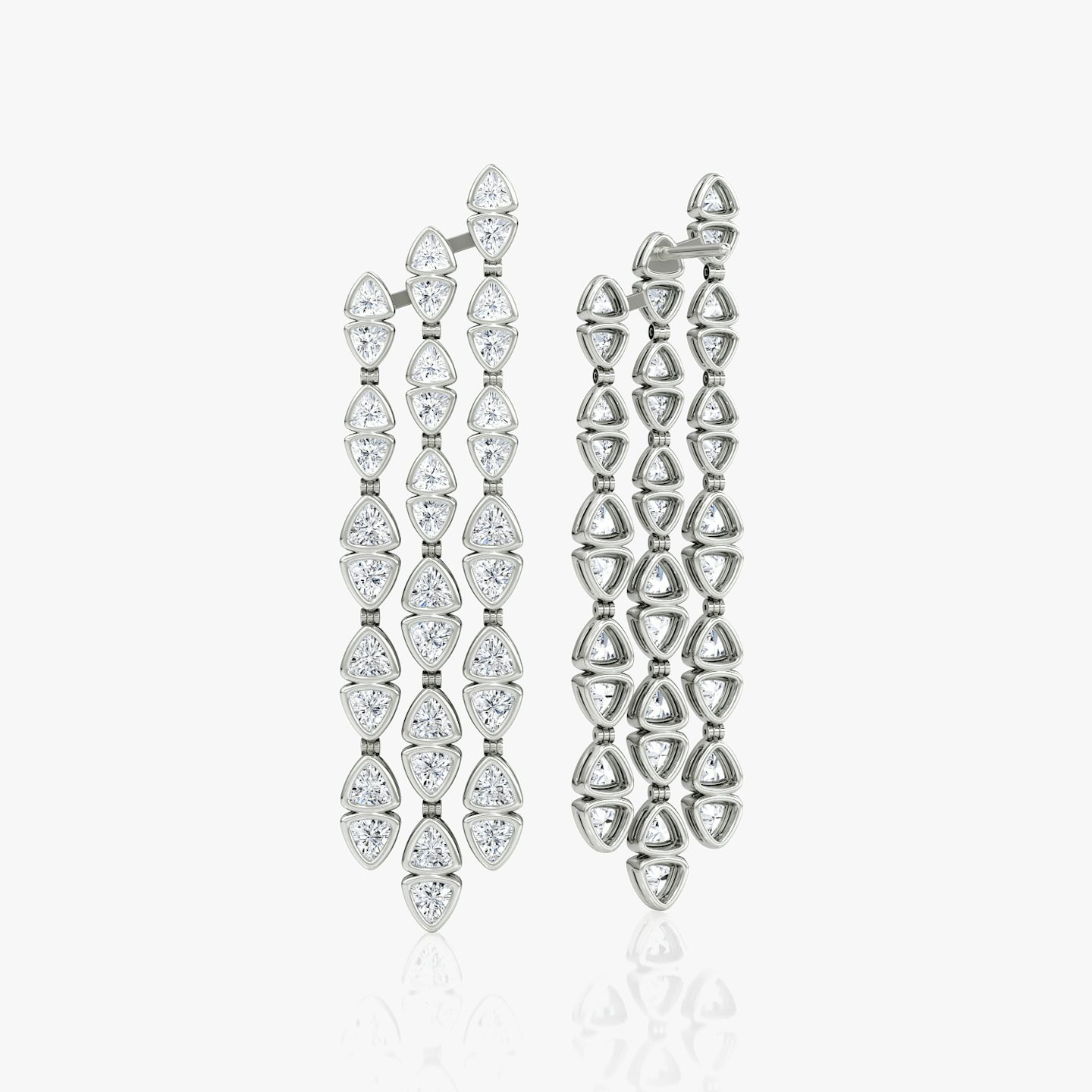 Trillion Cascade Earrings | Trillion | 14k | White Gold
