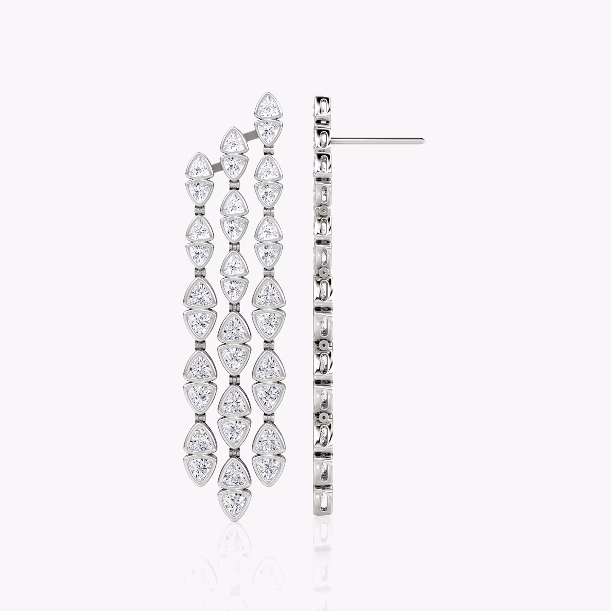 Trillion Cascade Earrings | Trillion | 14k | White Gold