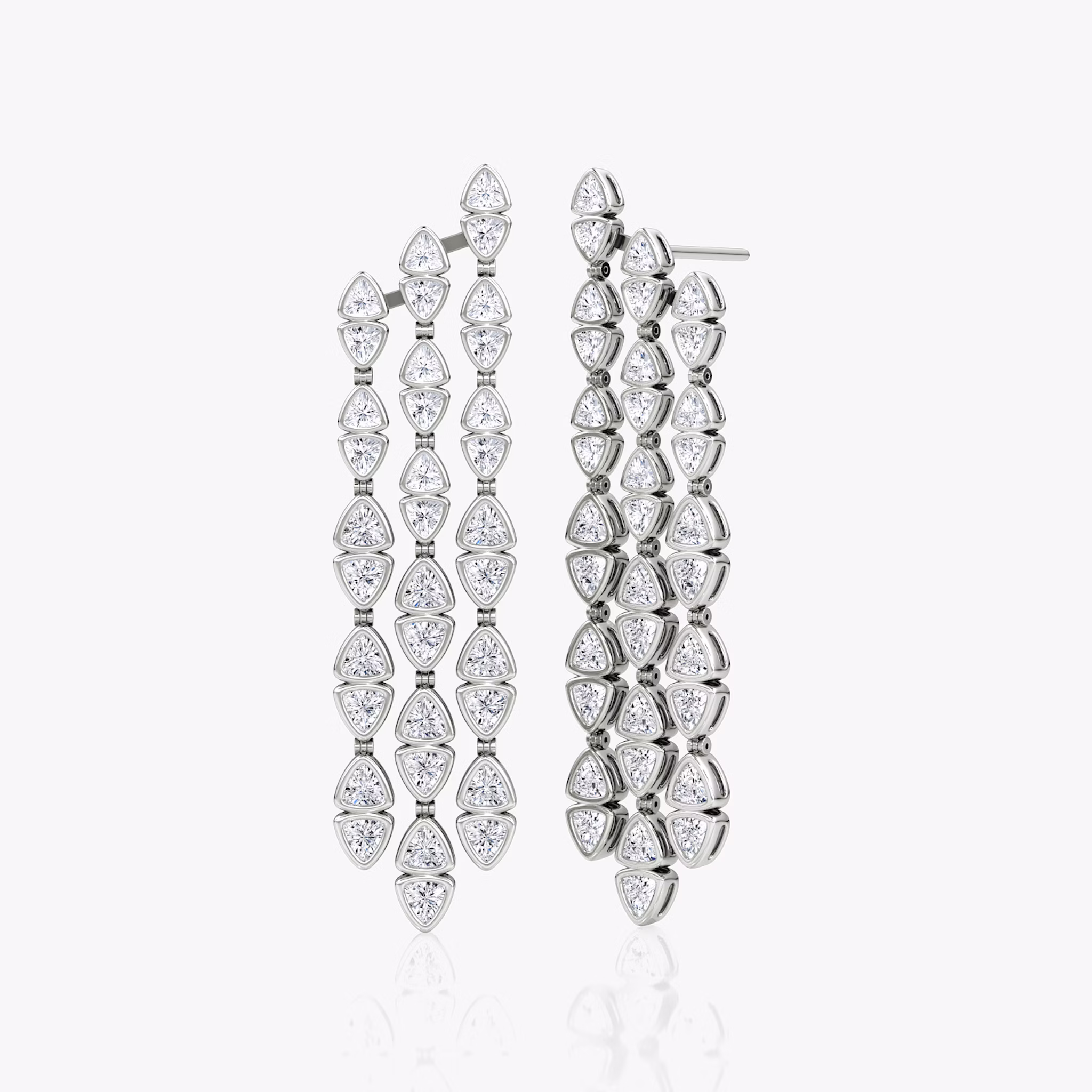 Trillion Cascade Earrings | Trillion | 14k | White Gold