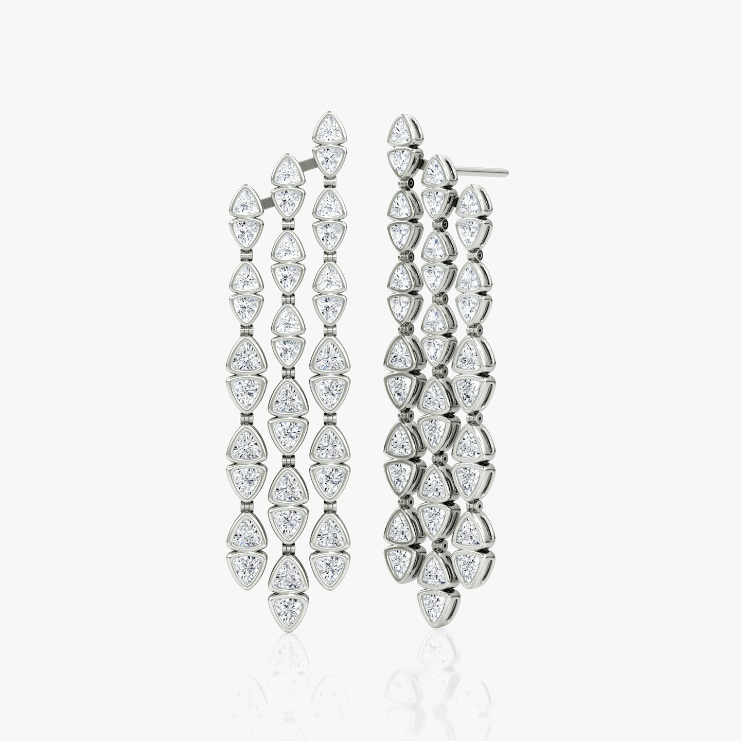 Trillion Cascade Earrings | Trillion | 14k | White Gold