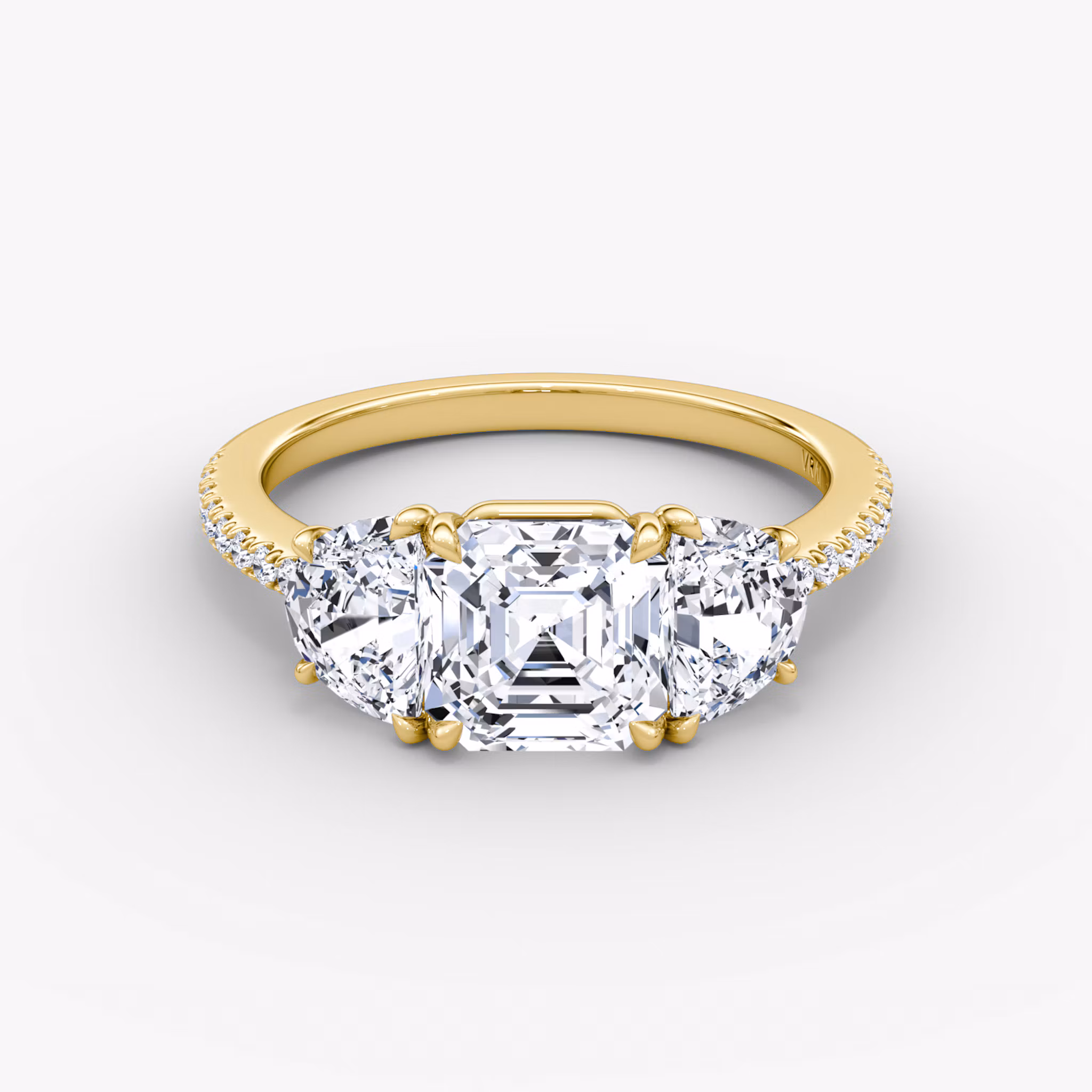 Three Stone Asscher | Yellow Gold