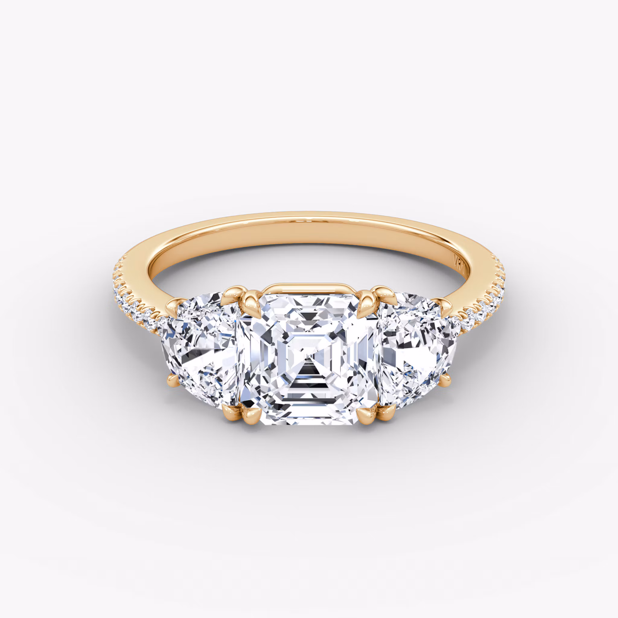 Three Stone Asscher | Rose Gold