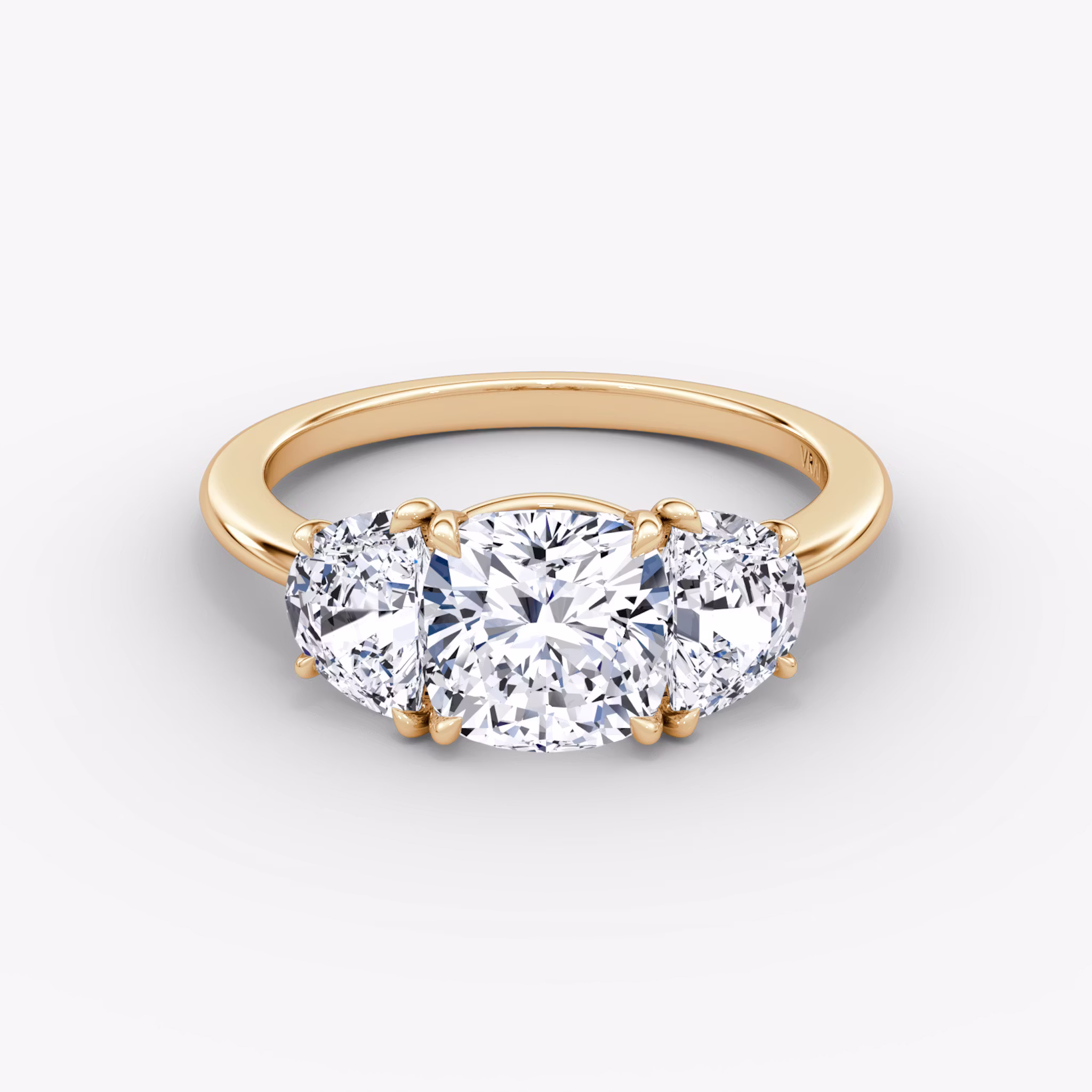 Three Stone Cushion | Rose Gold