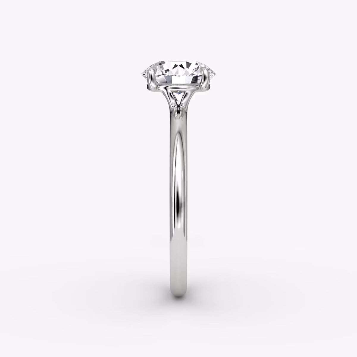 The Signature | Round Brilliant | 18k | White Gold | bandAccent: Plain | bandWidth: standard | caratWeight: other | hiddenHalo: no | diamondOrientation: vertical