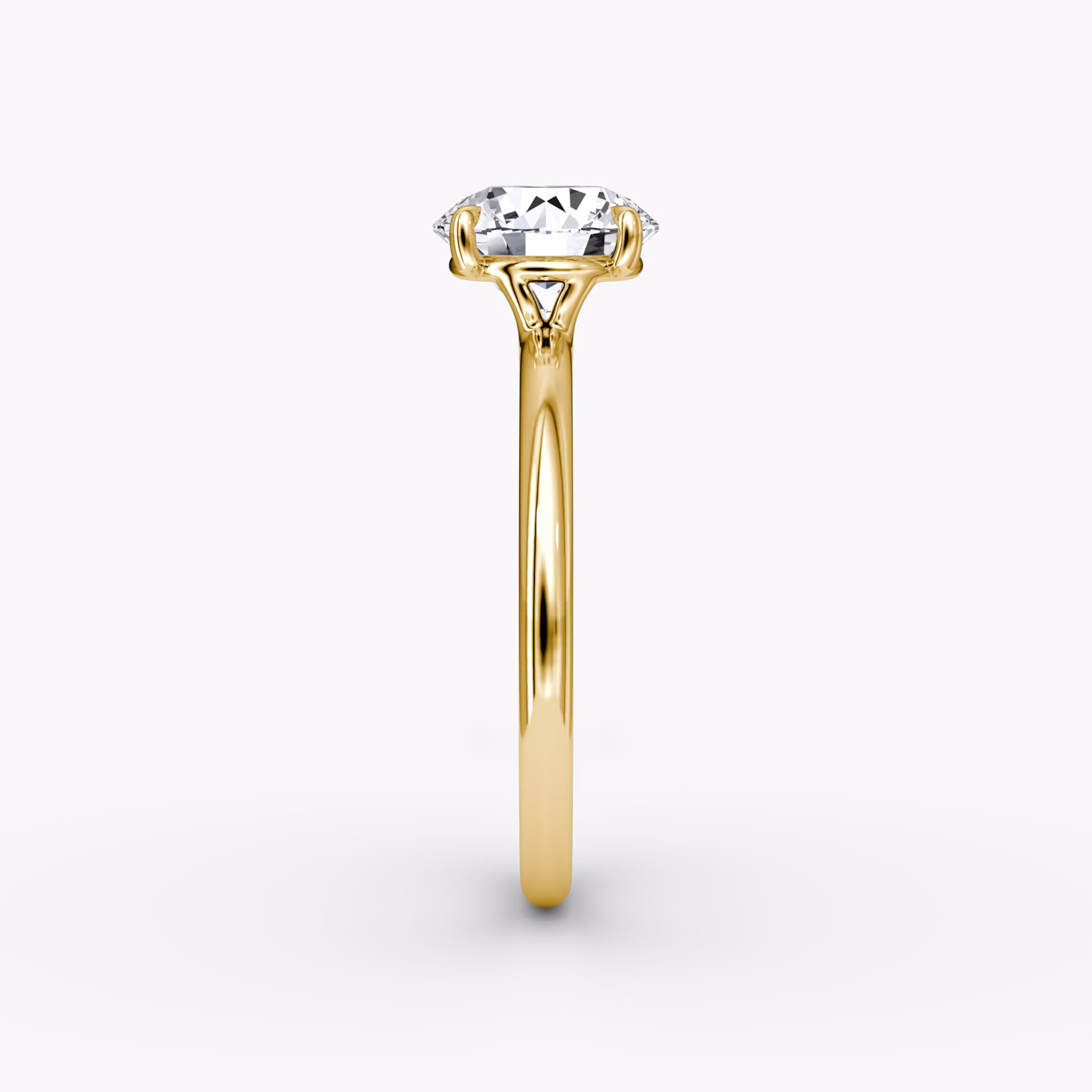 The Signature | Round Brilliant | 18k | Yellow Gold | bandAccent: Plain | bandWidth: standard | caratWeight: other | hiddenHalo: no | diamondOrientation: vertical