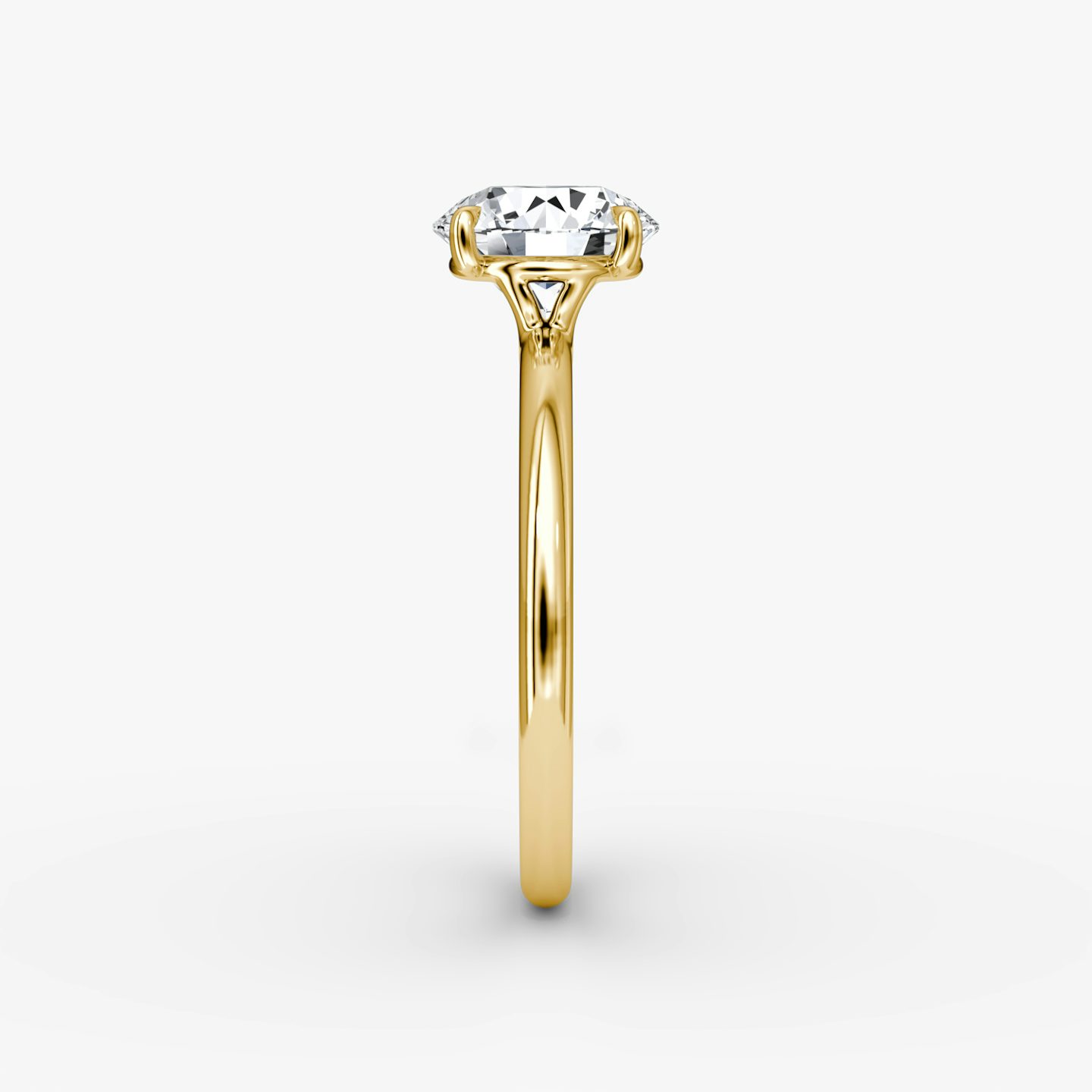 The Signature | Round Brilliant | 18k | Yellow Gold | bandAccent: Plain | bandWidth: standard | caratWeight: other | hiddenHalo: no | diamondOrientation: vertical