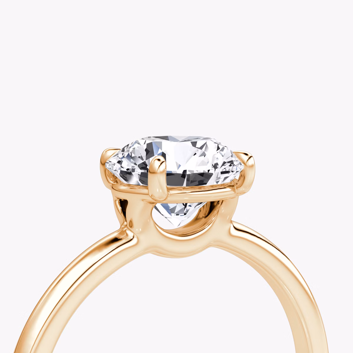 The Signature | Round Brilliant | 14k | Rose Gold | bandAccent: Plain | bandWidth: standard | caratWeight: other | hiddenHalo: no | diamondOrientation: vertical