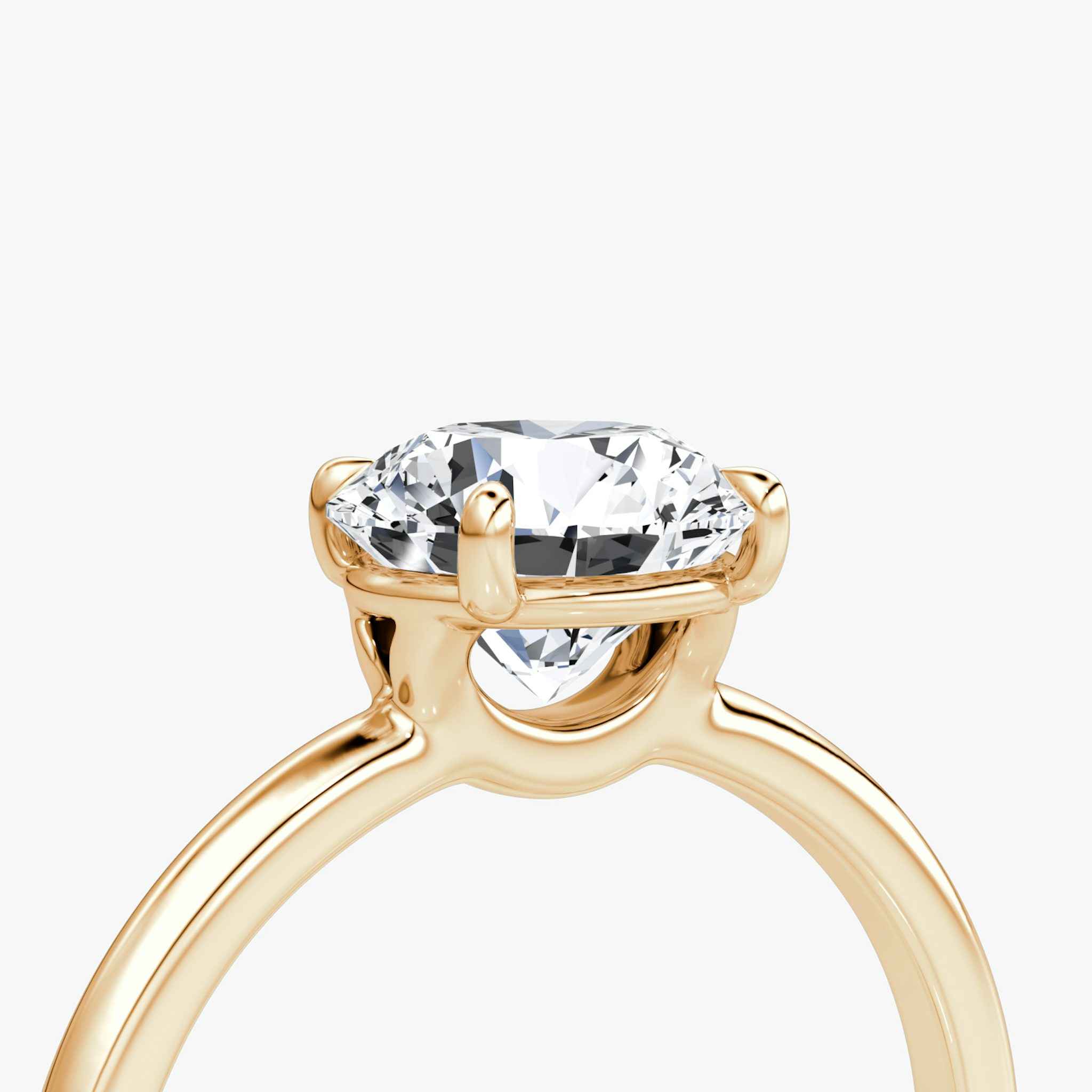 The Signature | Round Brilliant | 14k | Rose Gold | bandAccent: Plain | bandWidth: standard | caratWeight: other | hiddenHalo: no | diamondOrientation: vertical