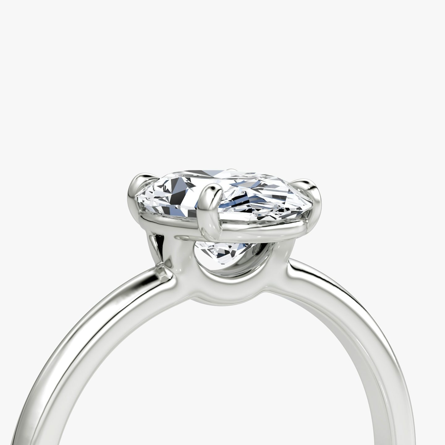 The Signature | Oval | Platinum | bandAccent: Plain | bandWidth: standard | hiddenHalo: no | diamondOrientation: vertical | caratWeight: other