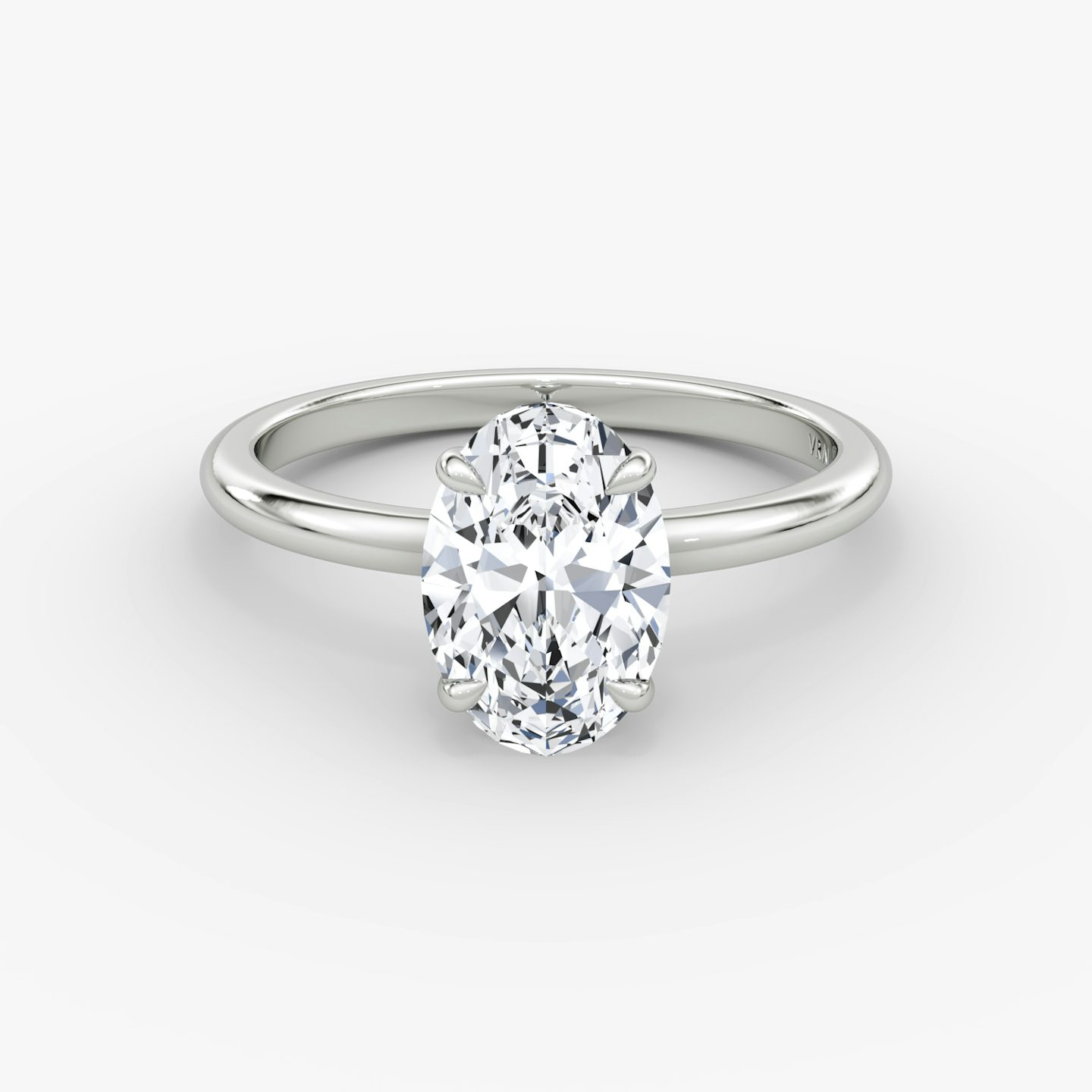 The Signature | Oval | Platinum | bandAccent: Plain | bandWidth: standard | hiddenHalo: no | diamondOrientation: vertical | caratWeight: other