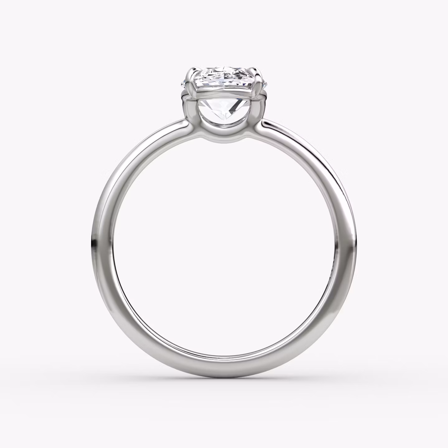 The Signature | Oval | Platinum | bandAccent: Plain | bandWidth: standard | hiddenHalo: no | diamondOrientation: vertical | caratWeight: other