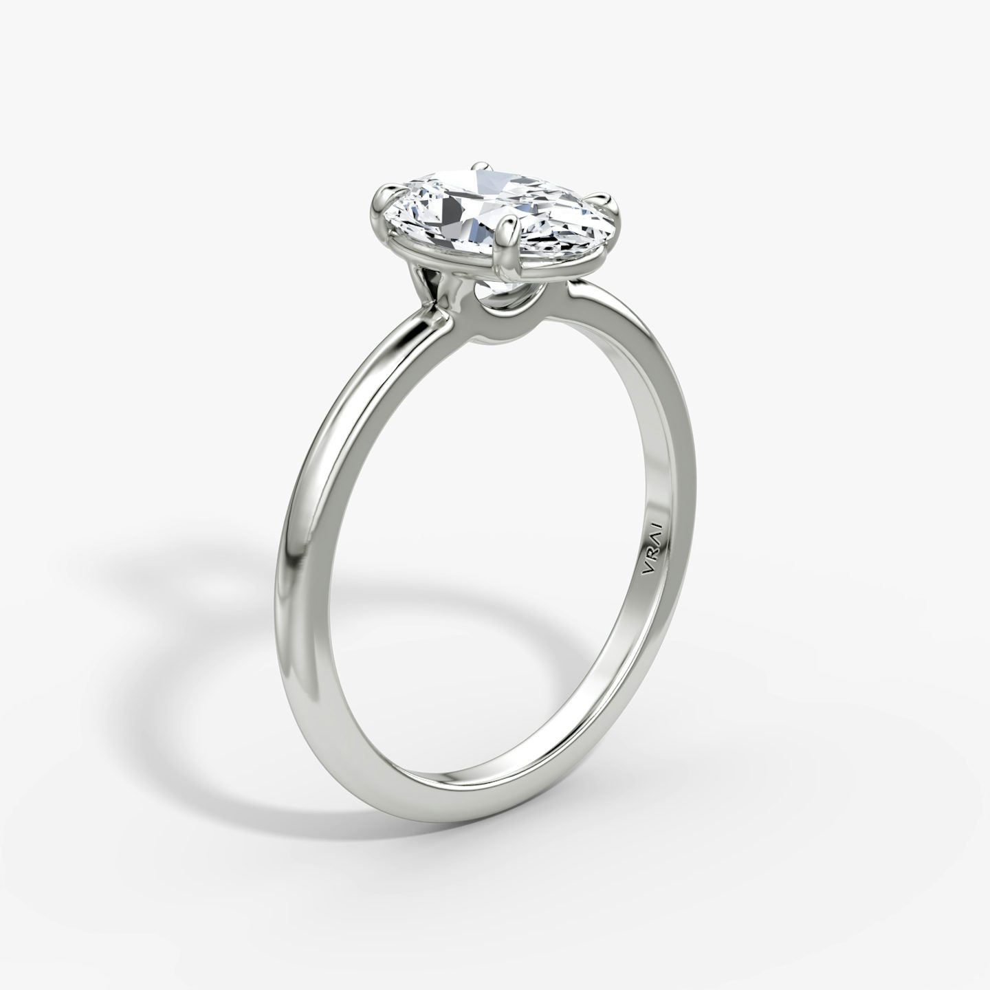 The Signature | Oval | Platinum | bandAccent: Plain | bandWidth: standard | hiddenHalo: no | diamondOrientation: vertical | caratWeight: other
