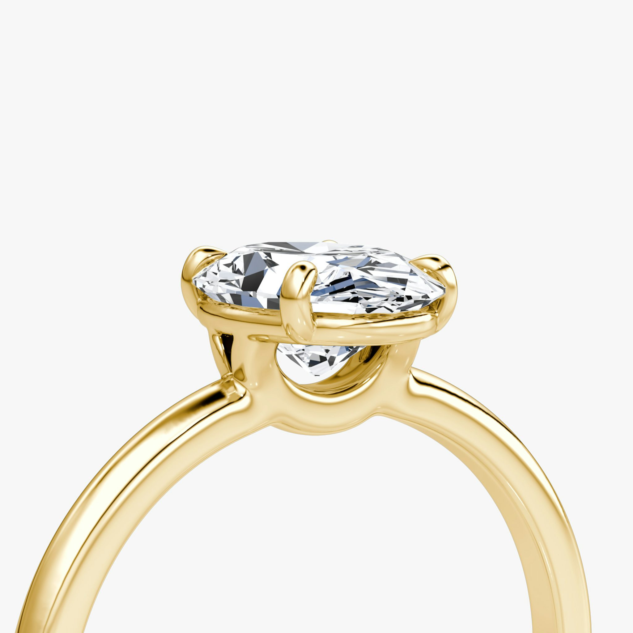 The Signature | Oval | 18k | Yellow Gold | bandAccent: Plain | bandWidth: standard | hiddenHalo: no | diamondOrientation: vertical | caratWeight: other