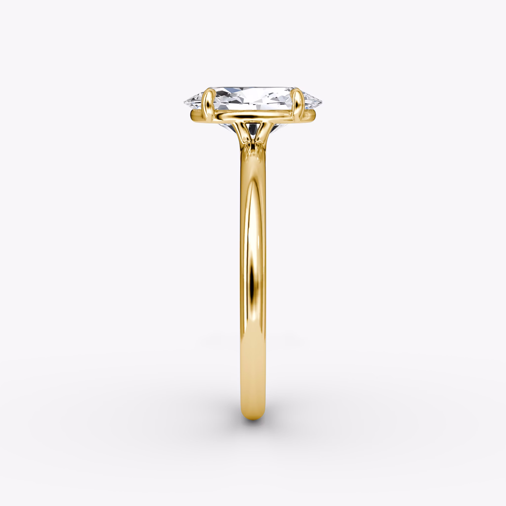 The Signature | Oval | 18k | Yellow Gold | bandAccent: Plain | bandWidth: standard | hiddenHalo: no | diamondOrientation: vertical | caratWeight: other