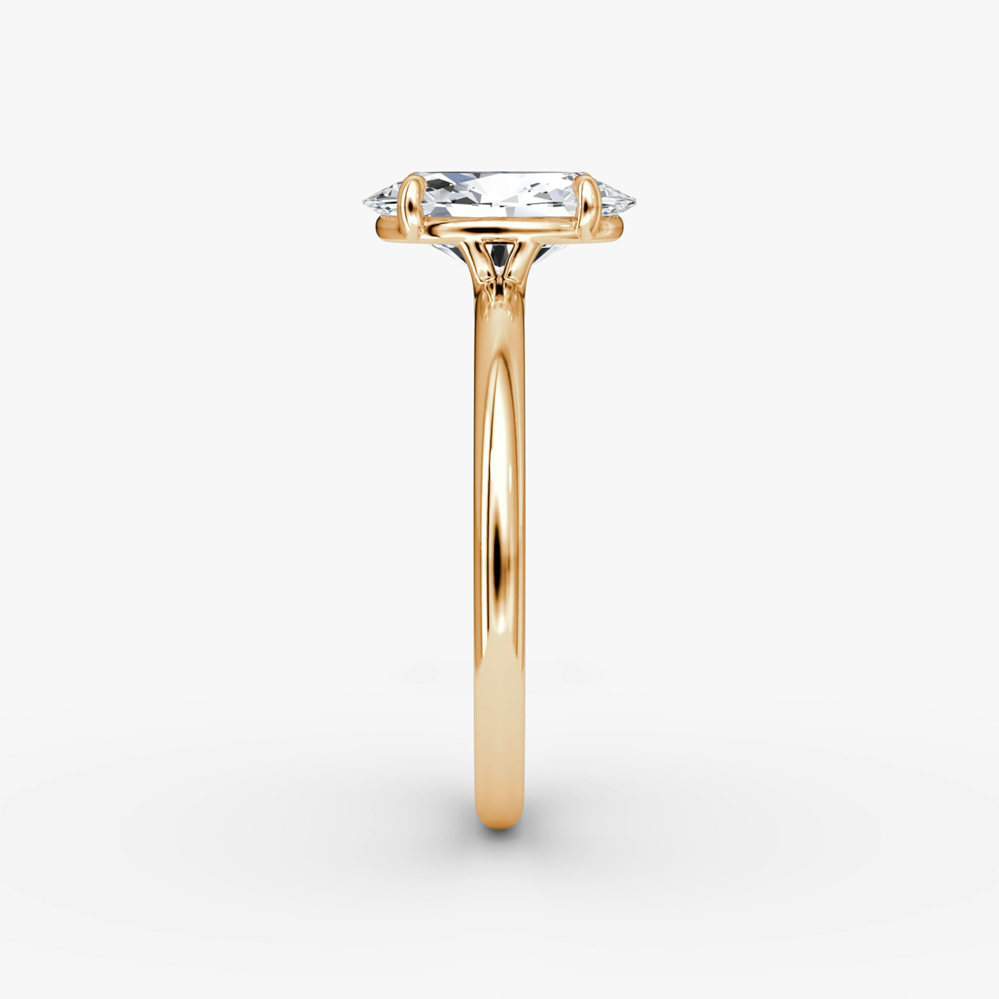 The Signature | Oval | 14k | Rose Gold | bandAccent: Plain | bandWidth: standard | hiddenHalo: no | diamondOrientation: vertical | caratWeight: other