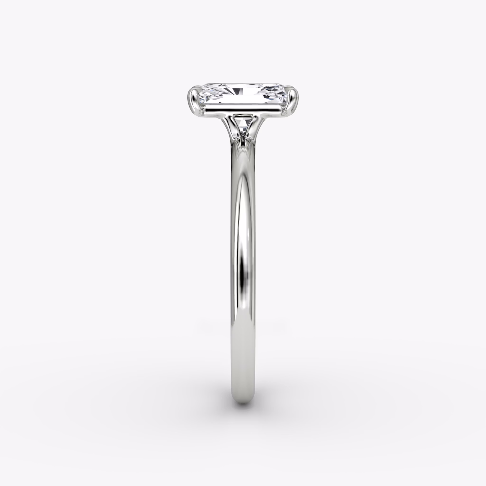 The Signature | Radiant | 18k | White Gold | bandAccent: Plain | bandWidth: standard | hiddenHalo: no | diamondOrientation: vertical | caratWeight: other