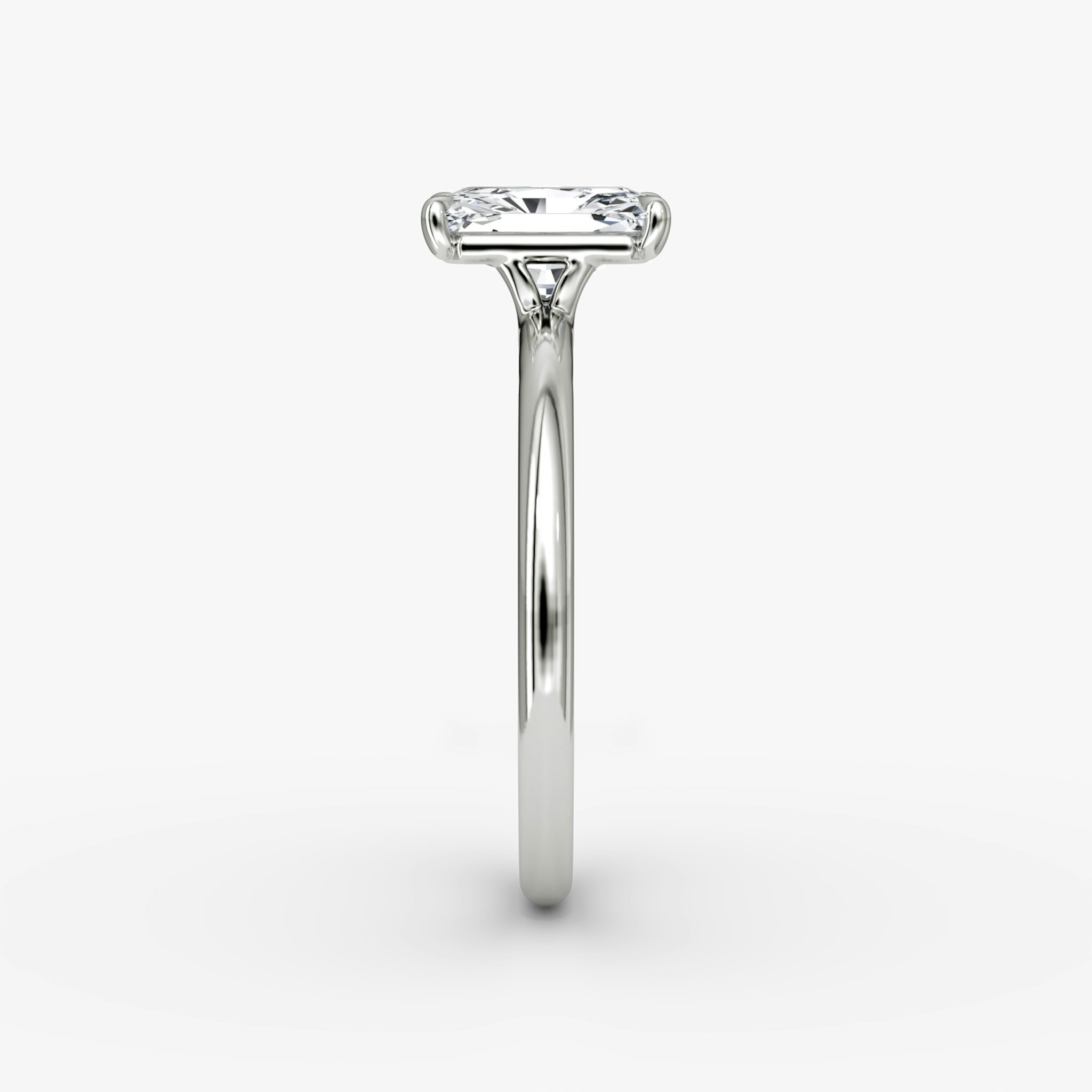 The Signature | Radiant | 18k | White Gold | bandAccent: Plain | bandWidth: standard | hiddenHalo: no | diamondOrientation: vertical | caratWeight: other