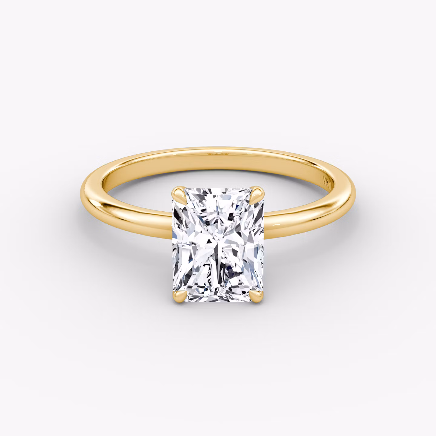 The Signature | Radiant | 18k | Yellow Gold | bandAccent: Plain | bandWidth: standard | hiddenHalo: no | diamondOrientation: vertical | caratWeight: other