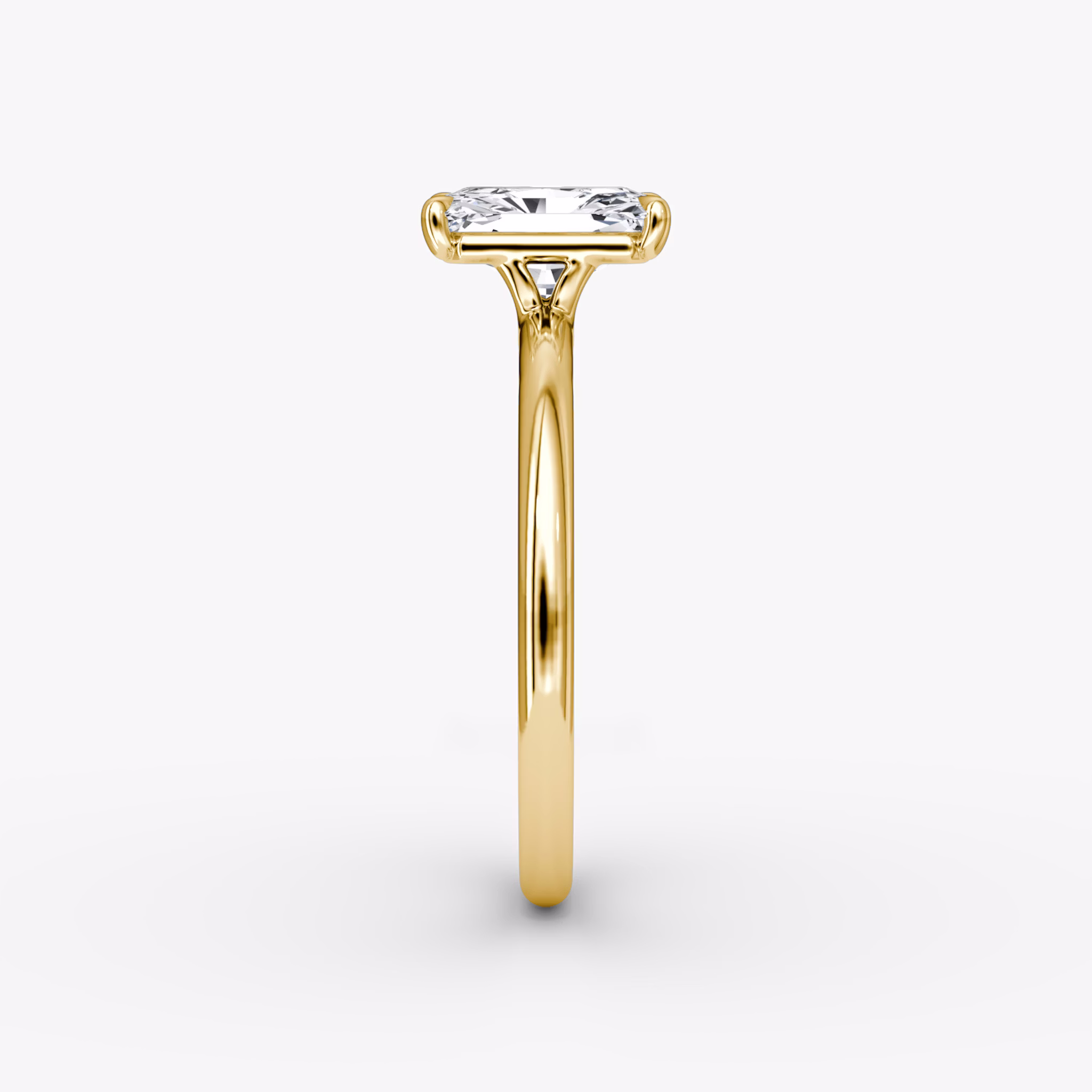 The Signature | Radiant | 18k | Yellow Gold | bandAccent: Plain | bandWidth: standard | hiddenHalo: no | diamondOrientation: vertical | caratWeight: other