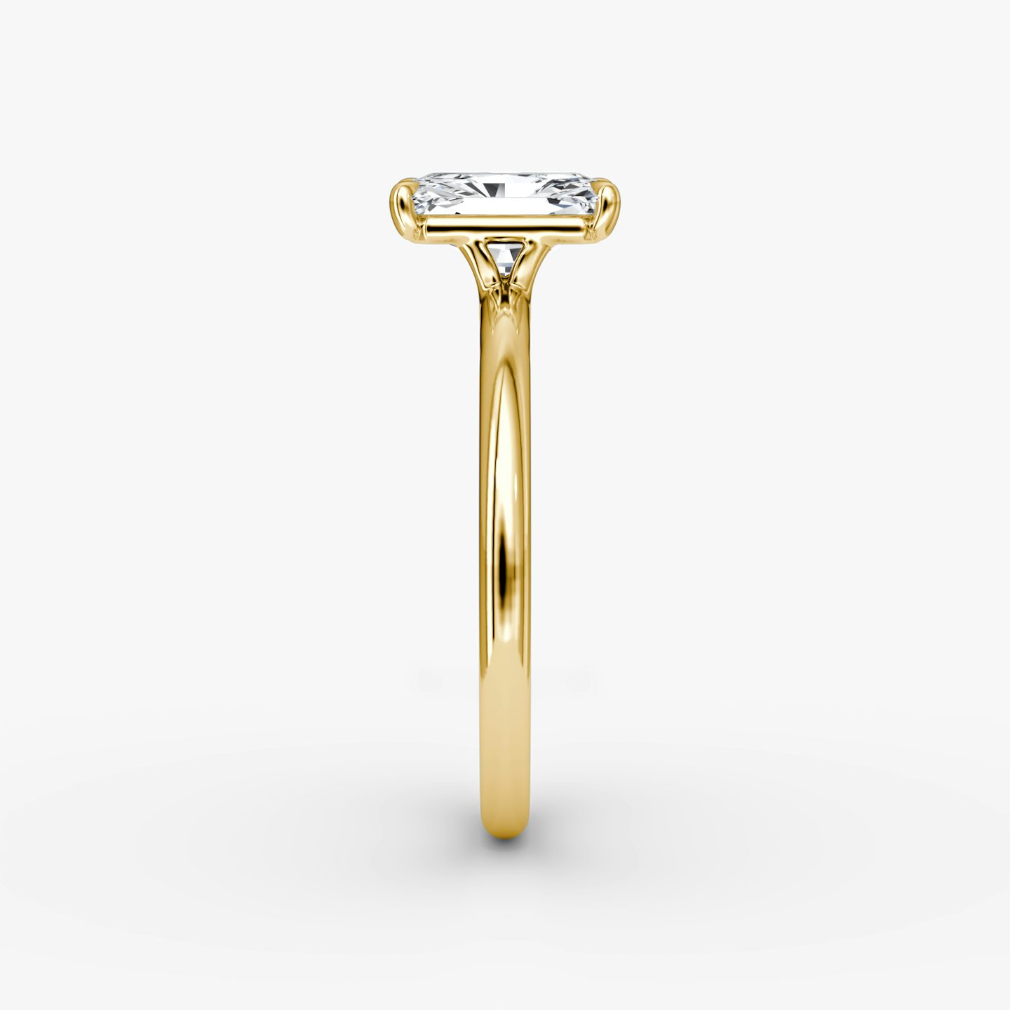 The Signature | Radiant | 18k | Yellow Gold | bandAccent: Plain | bandWidth: standard | hiddenHalo: no | diamondOrientation: vertical | caratWeight: other