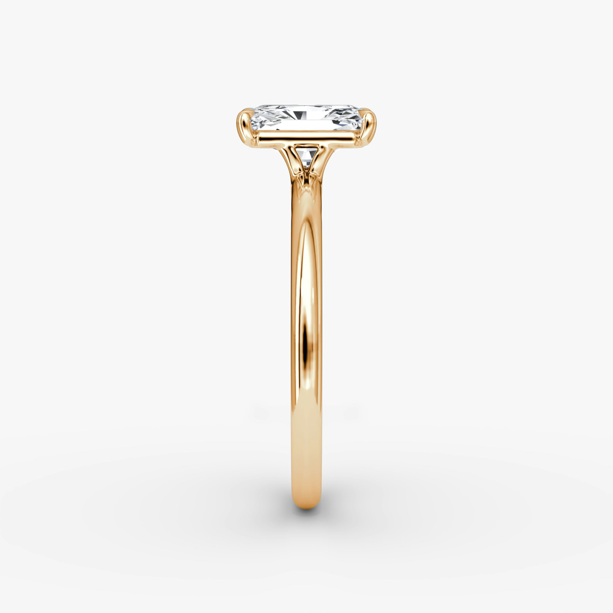 The Signature | Radiant | 14k | Rose Gold | bandAccent: Plain | bandWidth: standard | hiddenHalo: no | diamondOrientation: vertical | caratWeight: other
