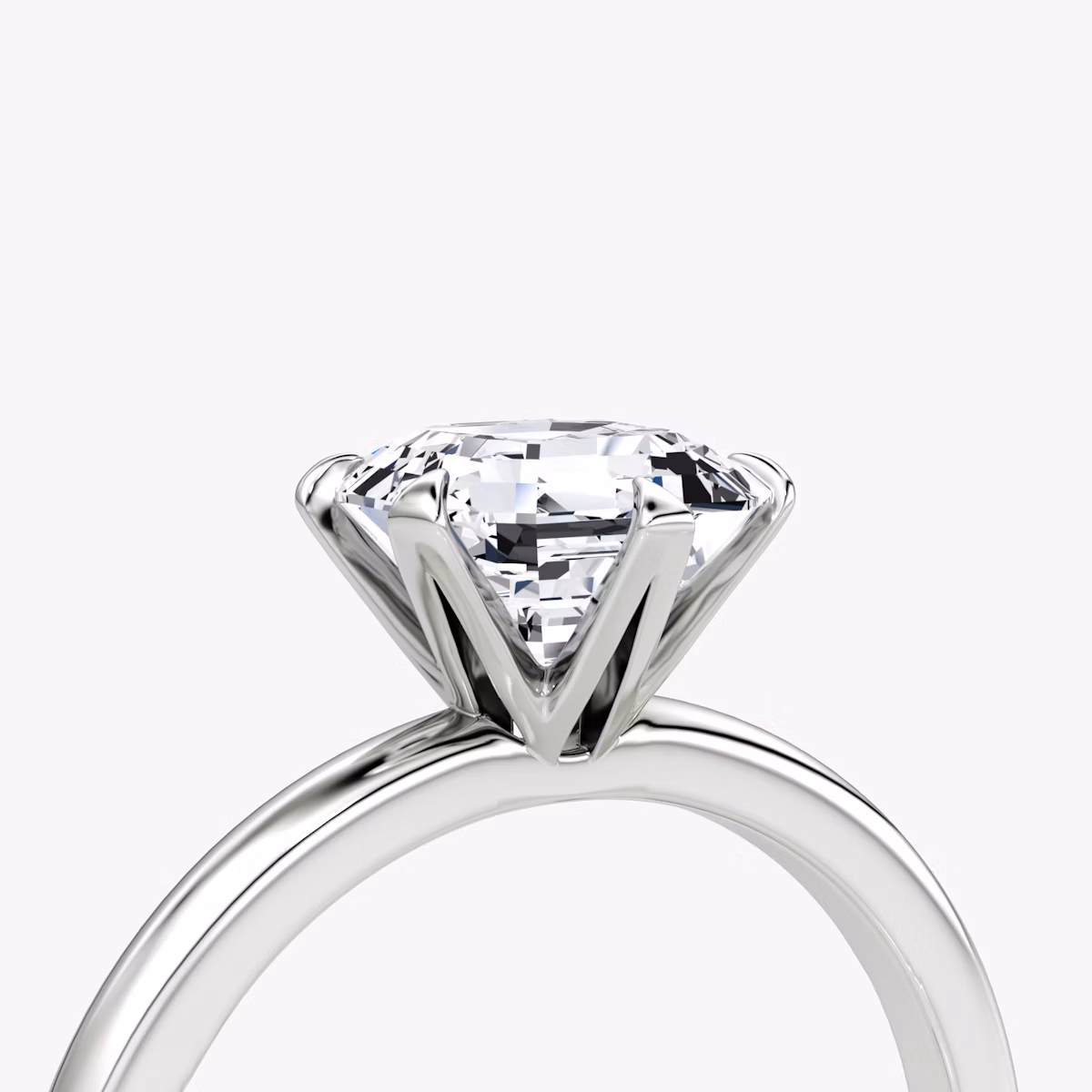 The V | Asscher | 18k | White Gold | bandAccent: Plain | diamondOrientation: vertical | caratWeight: other