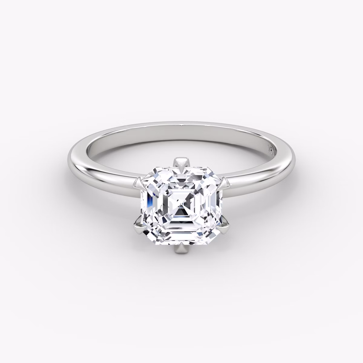 The V | Asscher | 18k | White Gold | bandAccent: Plain | diamondOrientation: vertical | caratWeight: other