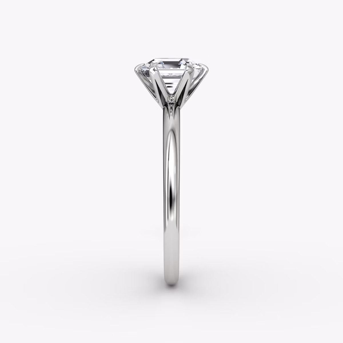 The V | Asscher | 18k | White Gold | bandAccent: Plain | diamondOrientation: vertical | caratWeight: other