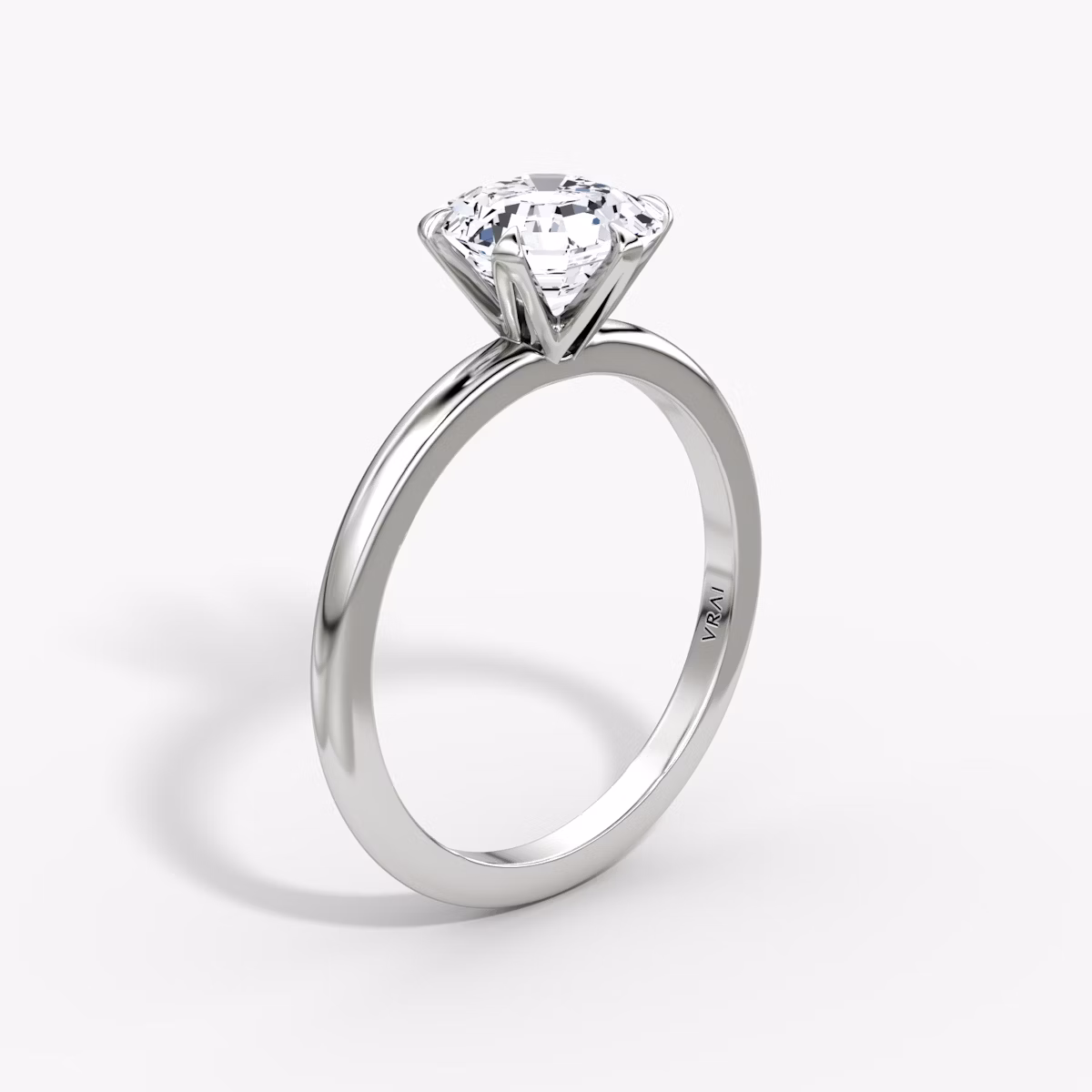 The V | Asscher | 18k | White Gold | bandAccent: Plain | diamondOrientation: vertical | caratWeight: other