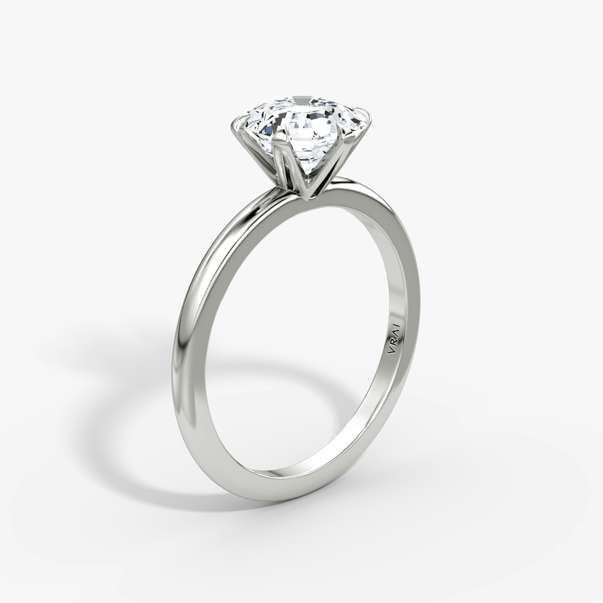 V | Asscher | 18k | Weißgold | bandAccent: Ohne Pavé-Besatz | diamondOrientation: vertical | caratWeight: other