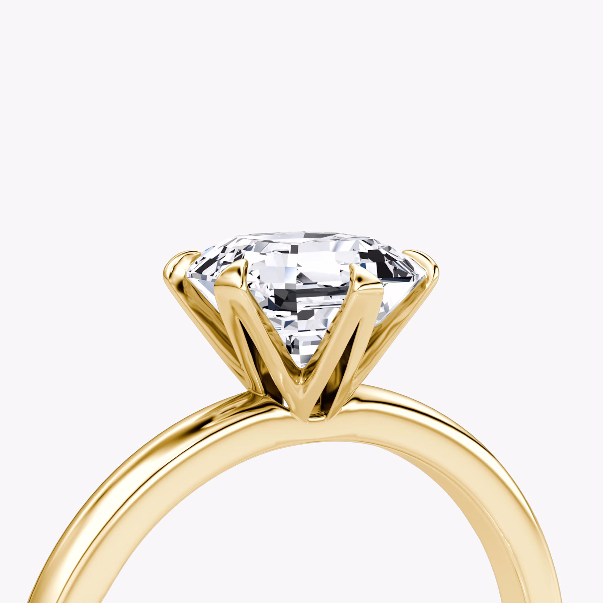 The V | Asscher | 18k | Yellow Gold | bandAccent: Plain | diamondOrientation: vertical | caratWeight: other