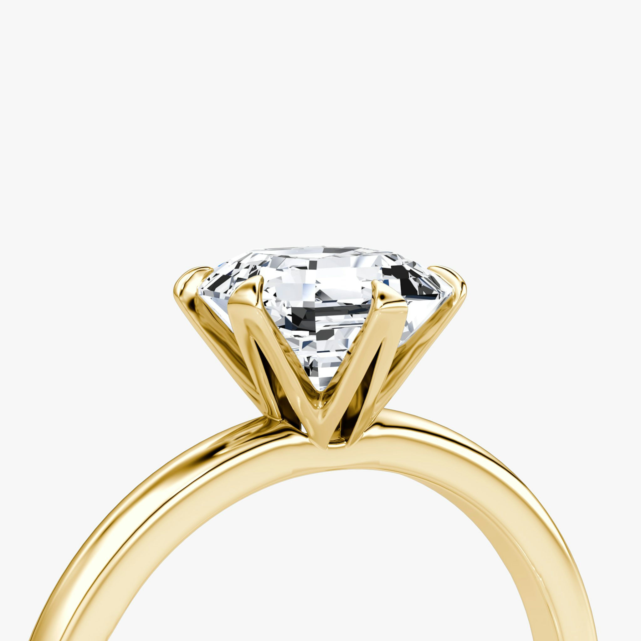 The V | Asscher | 18k | Yellow Gold | bandAccent: Plain | diamondOrientation: vertical | caratWeight: other