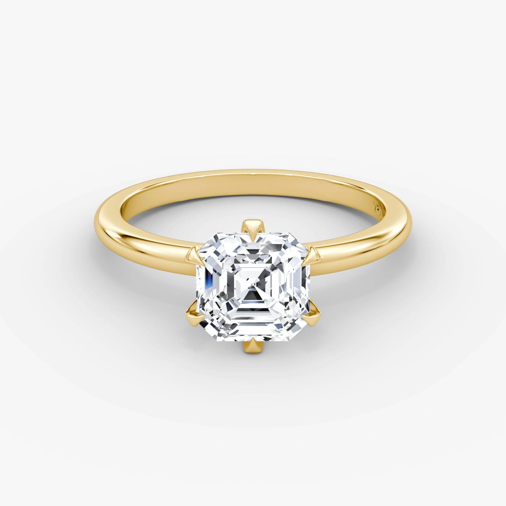 The V | Asscher | 18k | Yellow Gold | bandAccent: Plain | diamondOrientation: vertical | caratWeight: other