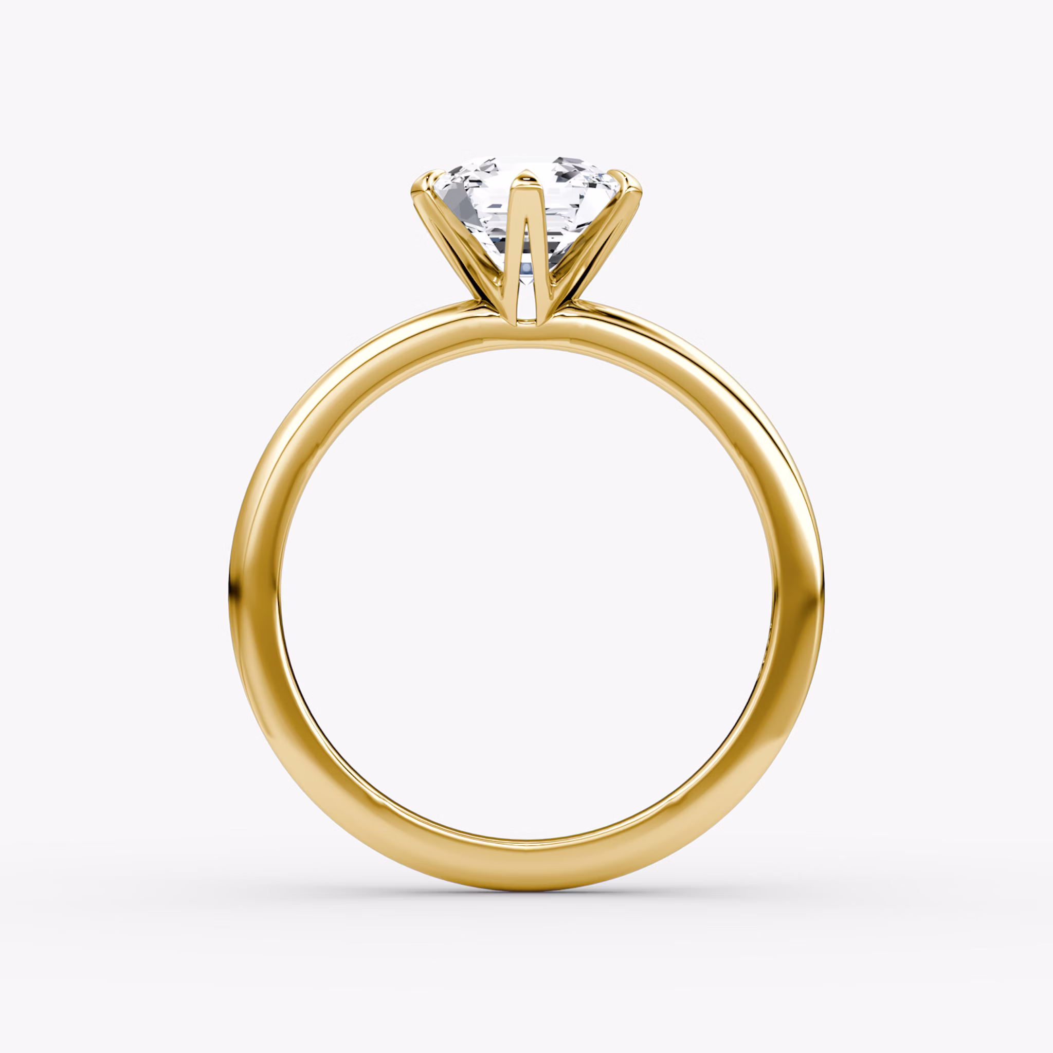 The V | Asscher | 18k | Yellow Gold | bandAccent: Plain | diamondOrientation: vertical | caratWeight: other