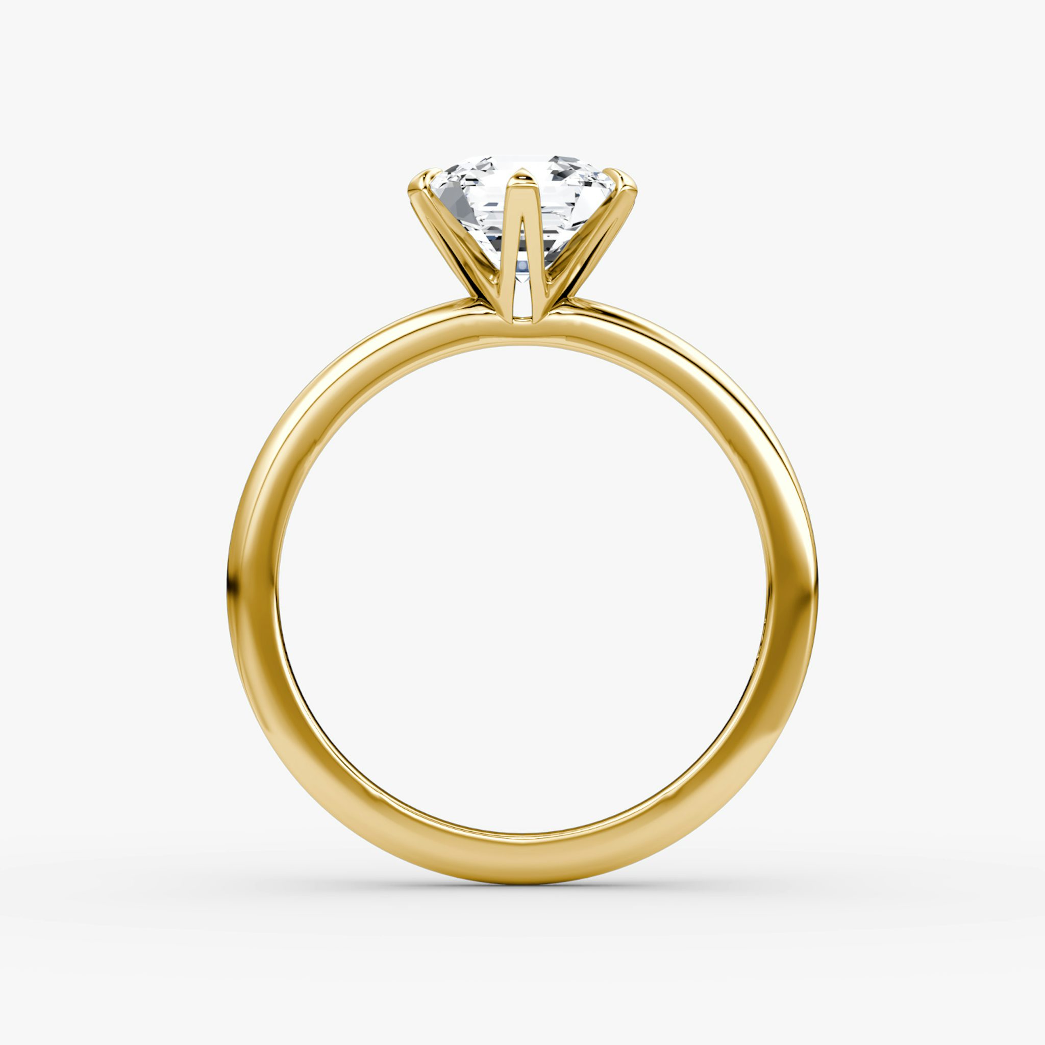 The V | Asscher | 18k | Yellow Gold | bandAccent: Plain | diamondOrientation: vertical | caratWeight: other