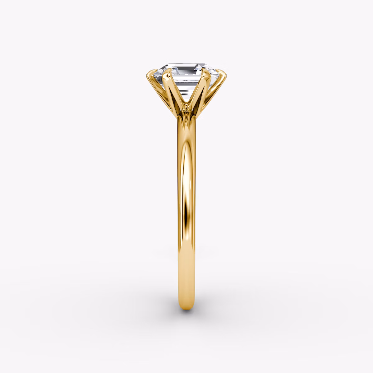 The V | Asscher | 18k | Yellow Gold | bandAccent: Plain | diamondOrientation: vertical | caratWeight: other