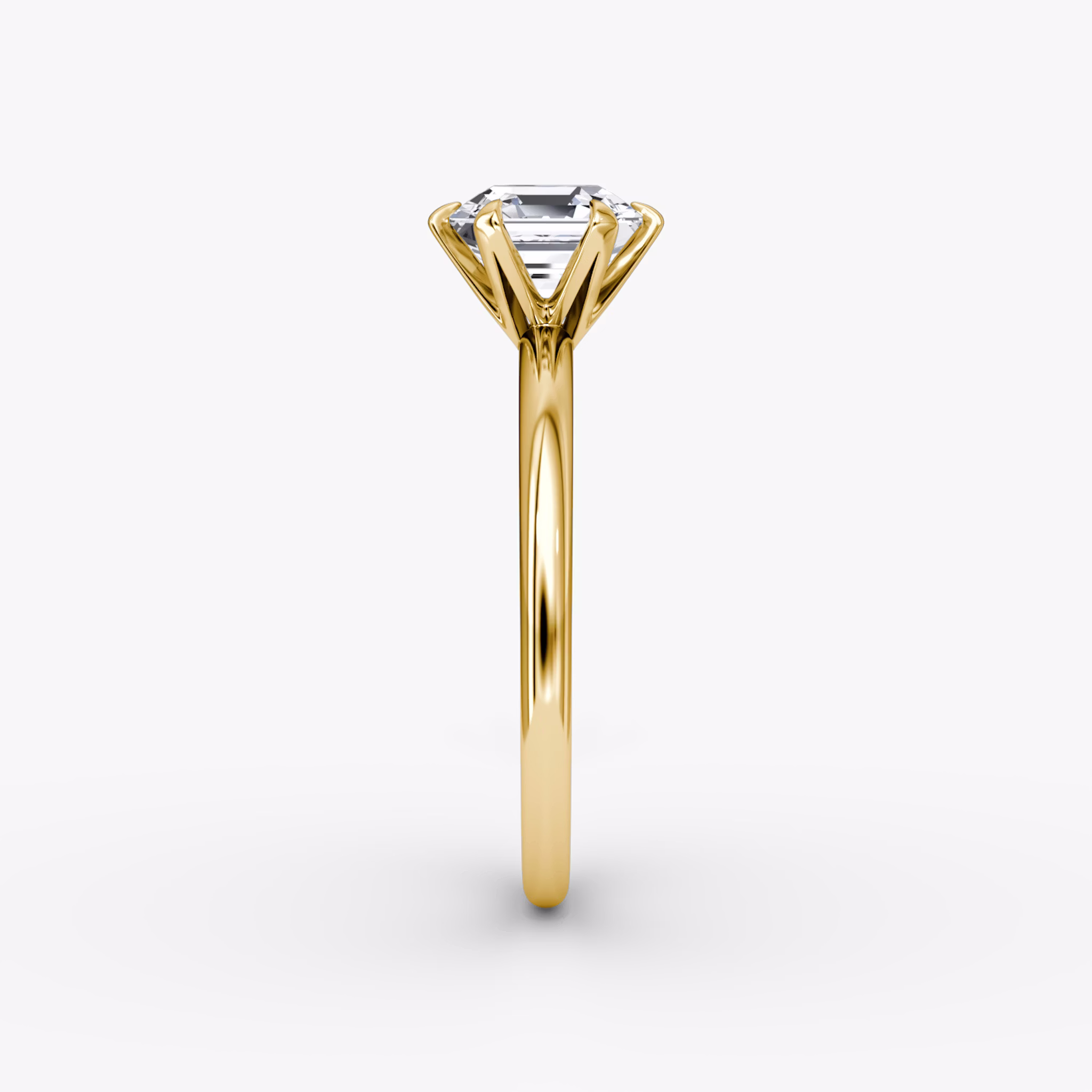 The V | Asscher | 18k | Yellow Gold | bandAccent: Plain | diamondOrientation: vertical | caratWeight: other