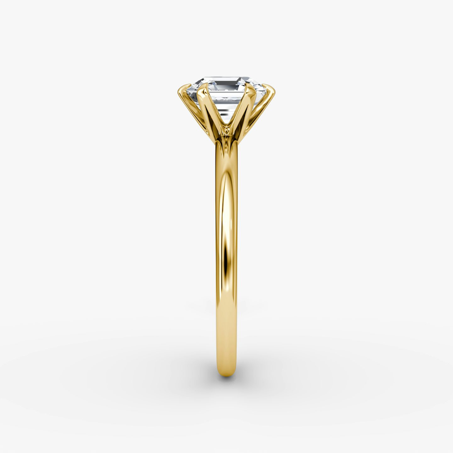The V | Asscher | 18k | Yellow Gold | bandAccent: Plain | diamondOrientation: vertical | caratWeight: other