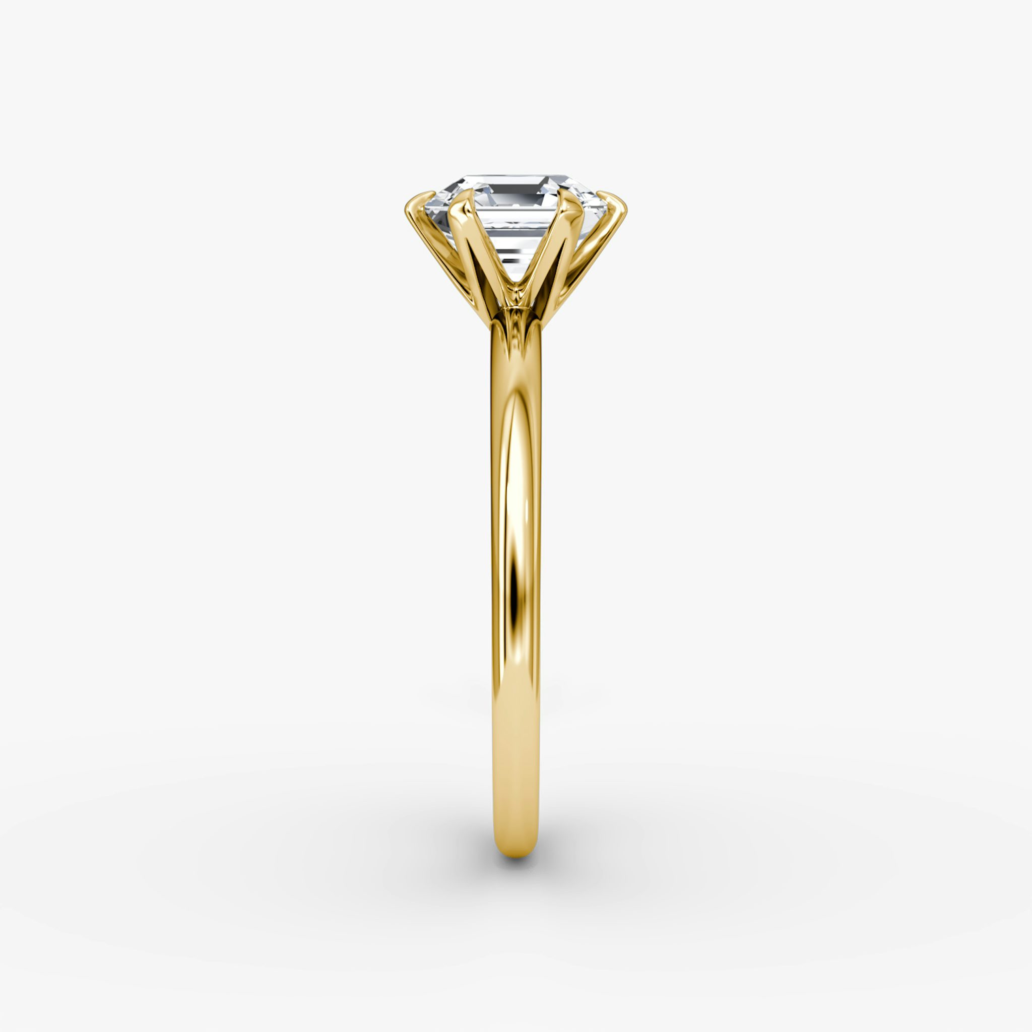 The V | Asscher | 18k | Yellow Gold | bandAccent: Plain | diamondOrientation: vertical | caratWeight: other