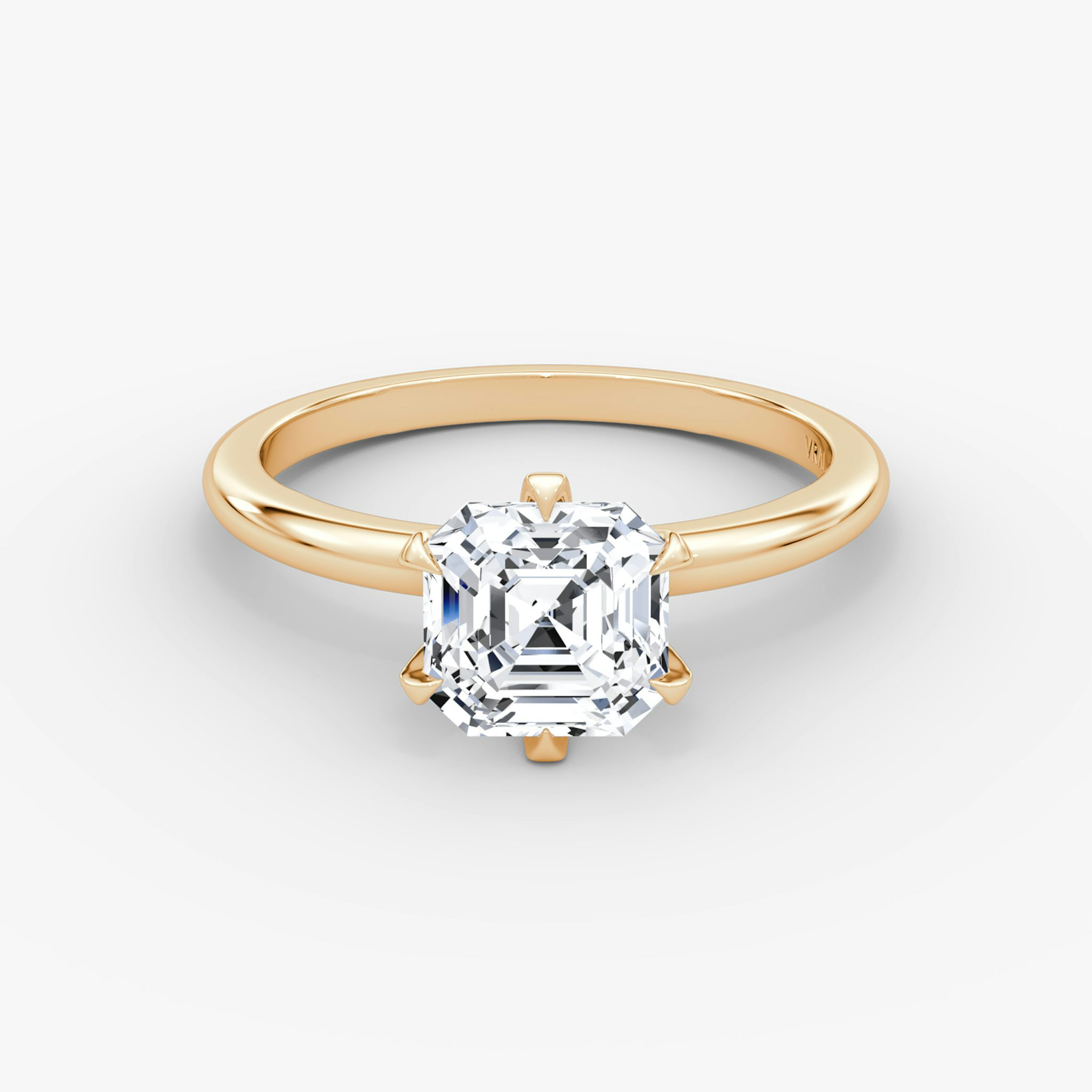 The V | Asscher | 14k | Rose Gold | bandAccent: Plain | diamondOrientation: vertical | caratWeight: other