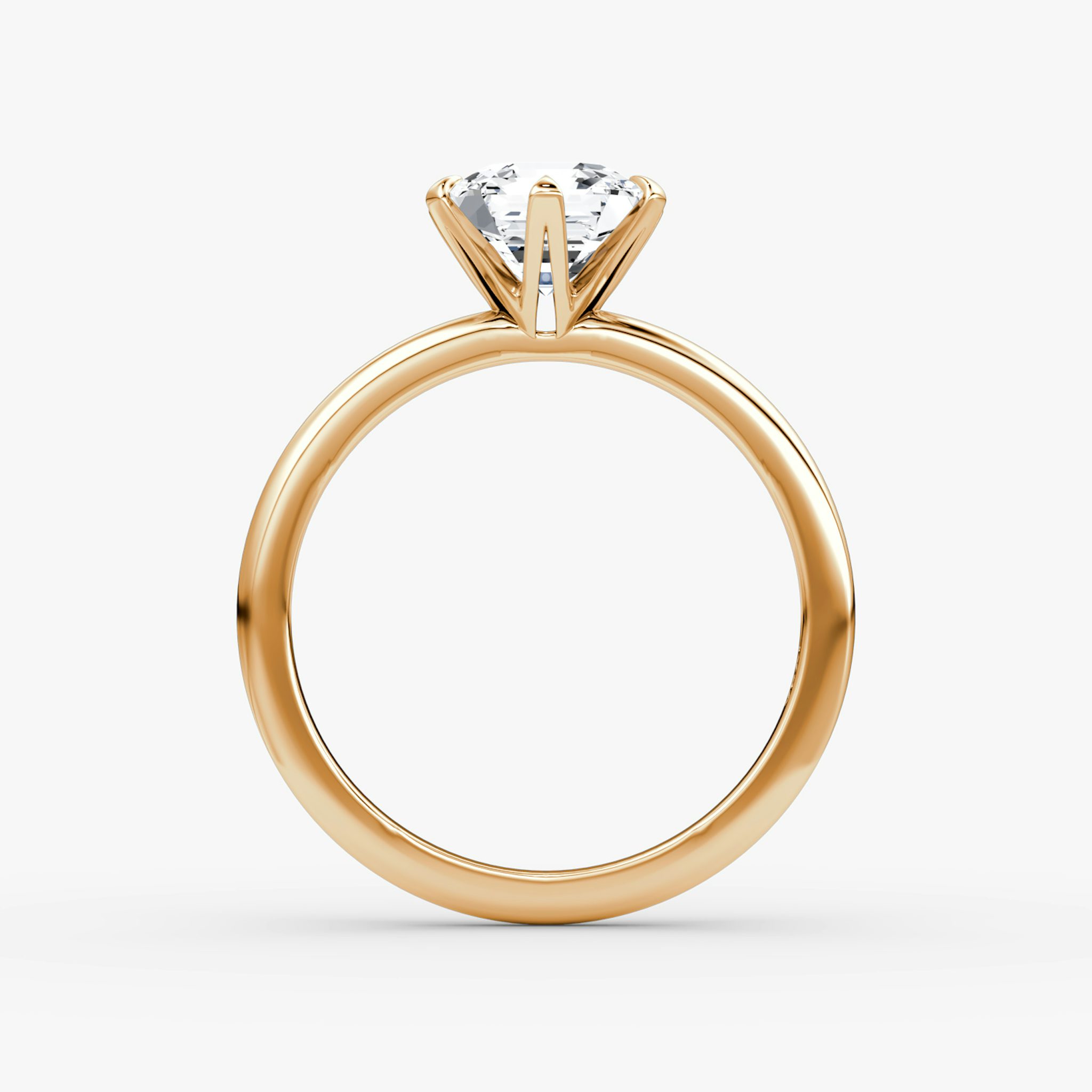 The V | Asscher | 14k | Rose Gold | bandAccent: Plain | diamondOrientation: vertical | caratWeight: other