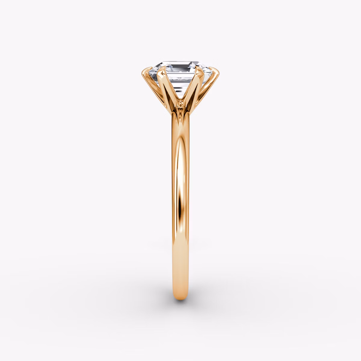 V | Asscher | 14k | Roségold | bandAccent: Ohne Pavé-Besatz | diamondOrientation: vertical | caratWeight: other